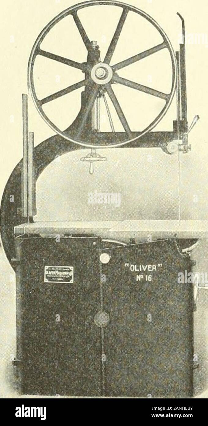 Eine kürzere Kurs in der Holzbearbeitung; ein praktisches Handbuch für zu Hause und in der Schule. orrect Grad der Dichtheit fürdie Säge kann erzählt von testingwith die Hand unter dem upperwheel werden, bevor die Säge gestartet wird. Dies kann nicht von abook gelernt werden, aber es muss richtig sein. Thesaw müssen ziemlich eng werden, aber notoverstrained. Es sollte looseenough sein, dass, wenn die Hand in der Nähe der Führer (Bild angewendet wird. 266) die Säge kann frei gezogen werden, ein wenig weg in Richtung des Bedieners zeigt. Dieses Handbuch für die Säge kann angehoben werden, wie die Arbeit orlowered kann verlangen. Die Säge muss gleichmäßig laufen und befree von Vibrationen. Nicht um die Säge whi erreichen. Stockfoto