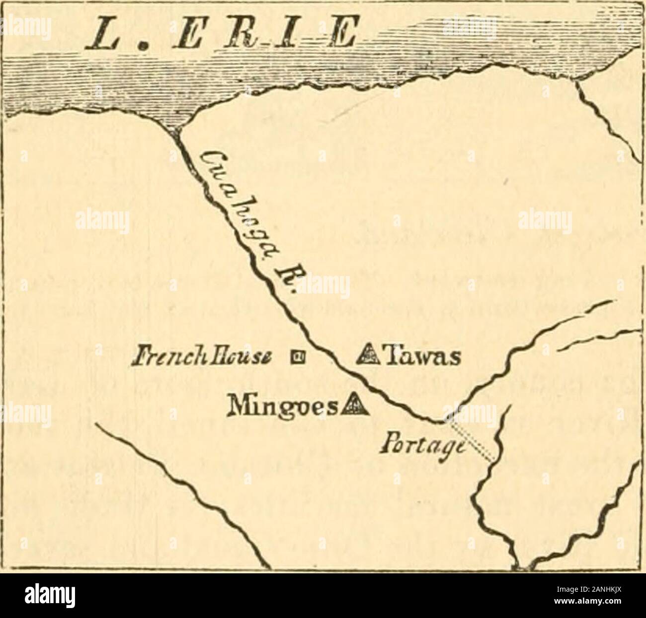 Alle westlichen Staaten und Territorien. htrader. Die Ruinen eines Hauses sup - ausgehen, bo Die Der eine alludedto, auf Footafarm, in Brooklyn Township entdeckt, tlie aboutfive Meilen von der Mündung des theCuyahoga. Die kleine cngfaving ein-nexed, Fi-om die Karte von Evans, anddelineates die Geographie wie in r. licoriginal. In 17 S6, der mährischen missionaryZidsheriier, mit seinen indischen wandelt, links Detroit, und kamen in den Monaten der Cuyahoga, in einem vessol calledthe Mackinaw. Von dannen theyi n mobilisiert den Fluss etwa zehn Meilen von der Website von Cleveland und Kettlcd iniui verlassen Vill Stockfoto