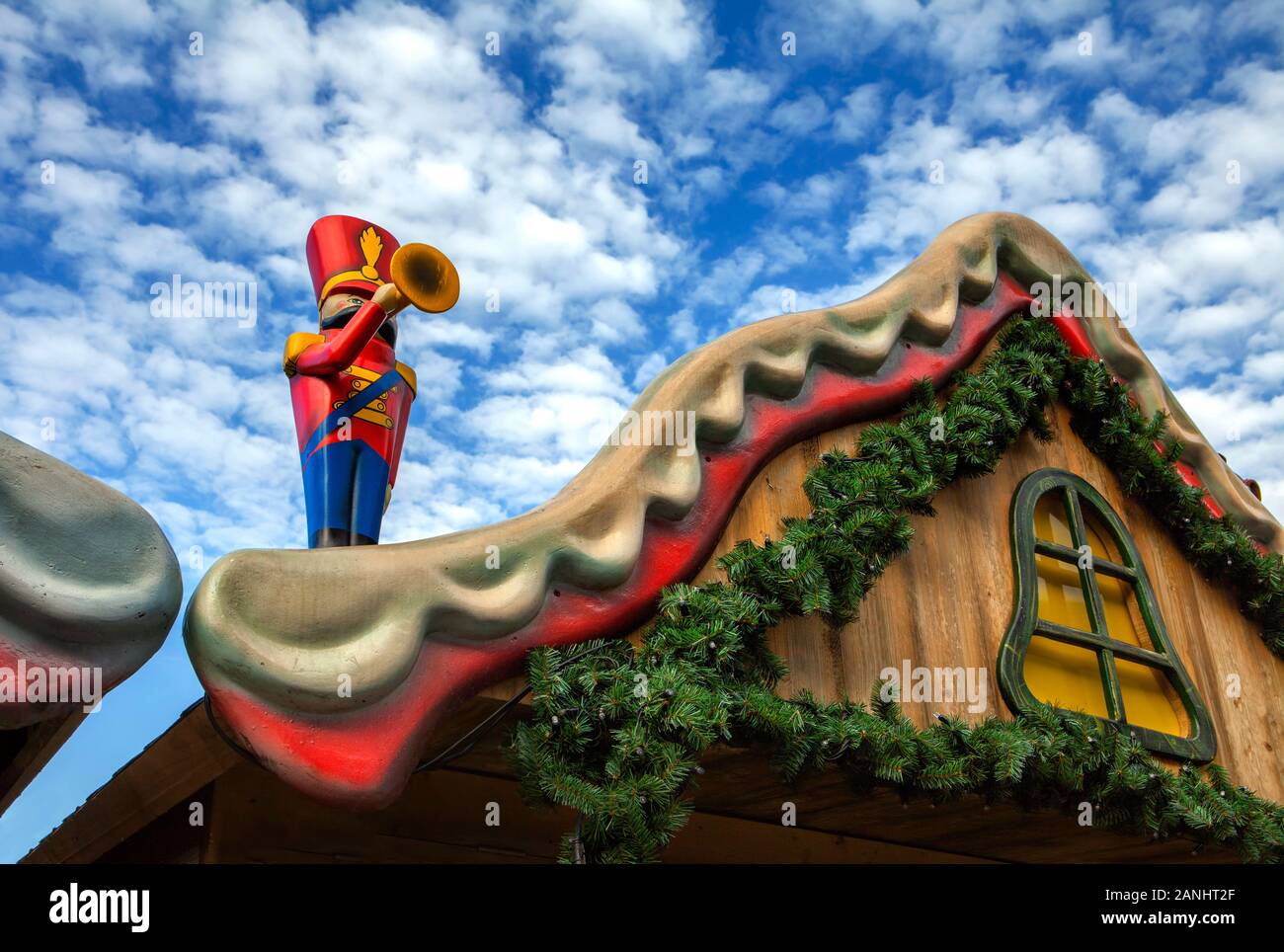 Detail an Weihnachten ein Stall, Weihnachtsmarkt, Deutschland, Europa Stockfoto