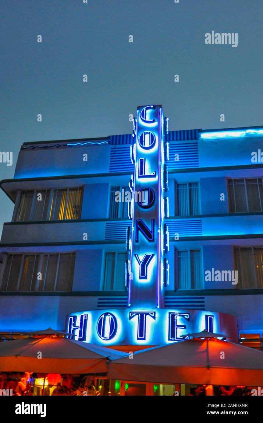 The Colony Hotel, South Beach, Miami, Florida Stockfoto