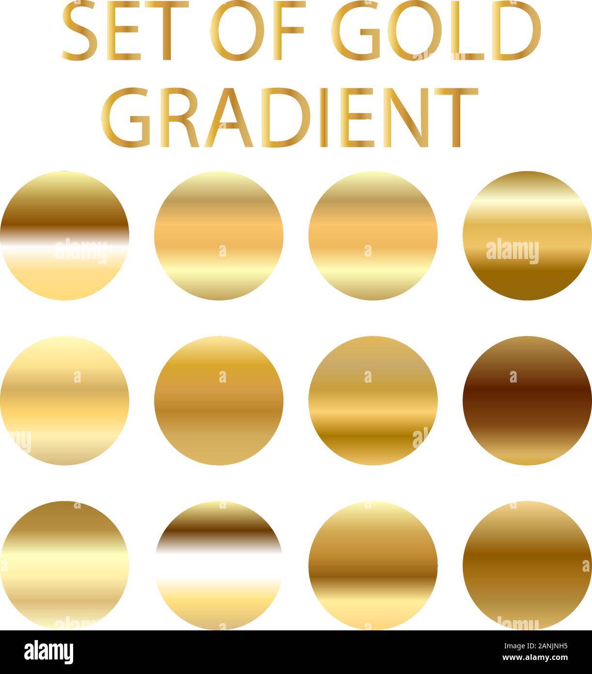 Satz von Gold realistische Texture nahtlose Gradient square Vektor Hintergründe. Gelb hell Frame, Band, label Muster. Glänzend sonnig helle Vektor einrichten Stock Vektor
