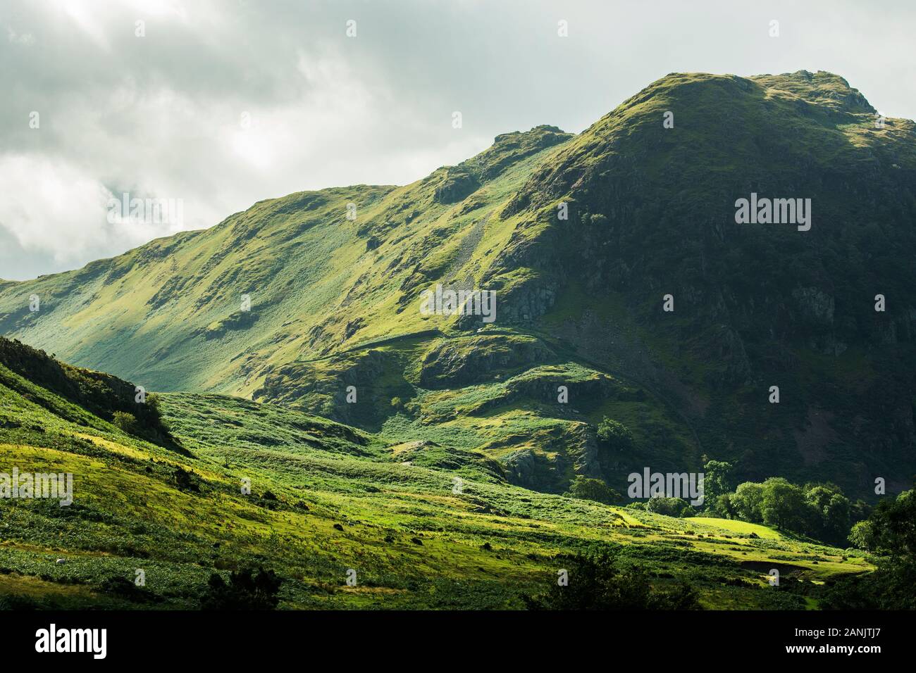 Rannerdale Knotts, Lake District in Großbritannien Stockfoto