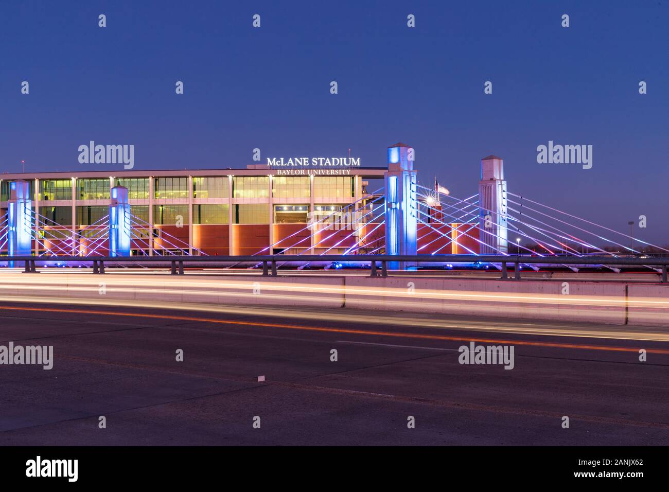 Waco, TX/USA - Januar 12, 2020: McLane Stadium auf dem Campus der Baylor Universität, für Fußballspiele genutzt. Stockfoto