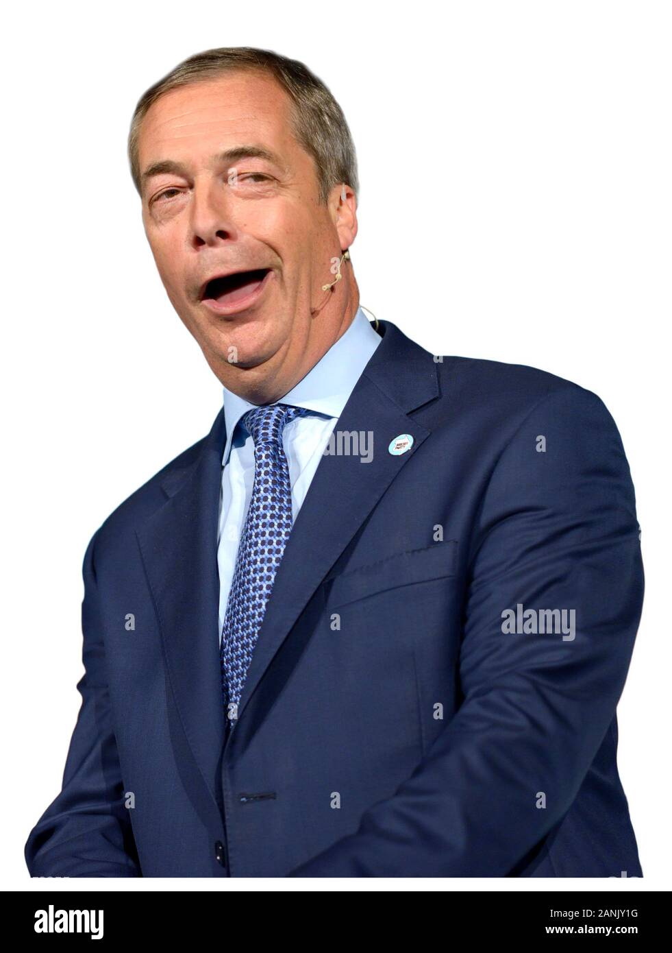 Nigel Farage, MDEP, Gruppenleiter, in einer Rede auf der Kundgebung an der Brexit Partei das Kent Event Center in Maidstone, Kent, Großbritannien. 26. September 2019. Stockfoto