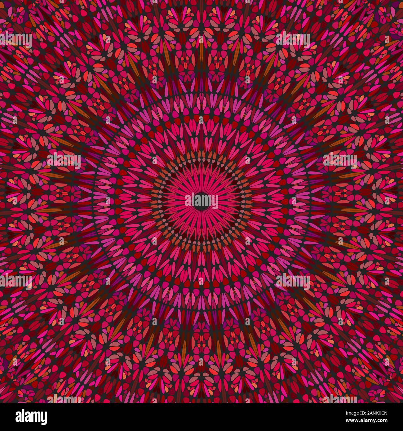 Orientalische dynamische Blume ornament Hintergrund Design - Blumig psychedelisch bunten hypnotisch abstrakte Rundschreiben Vektor Grafik mit geschwungenen Formen Stock Vektor