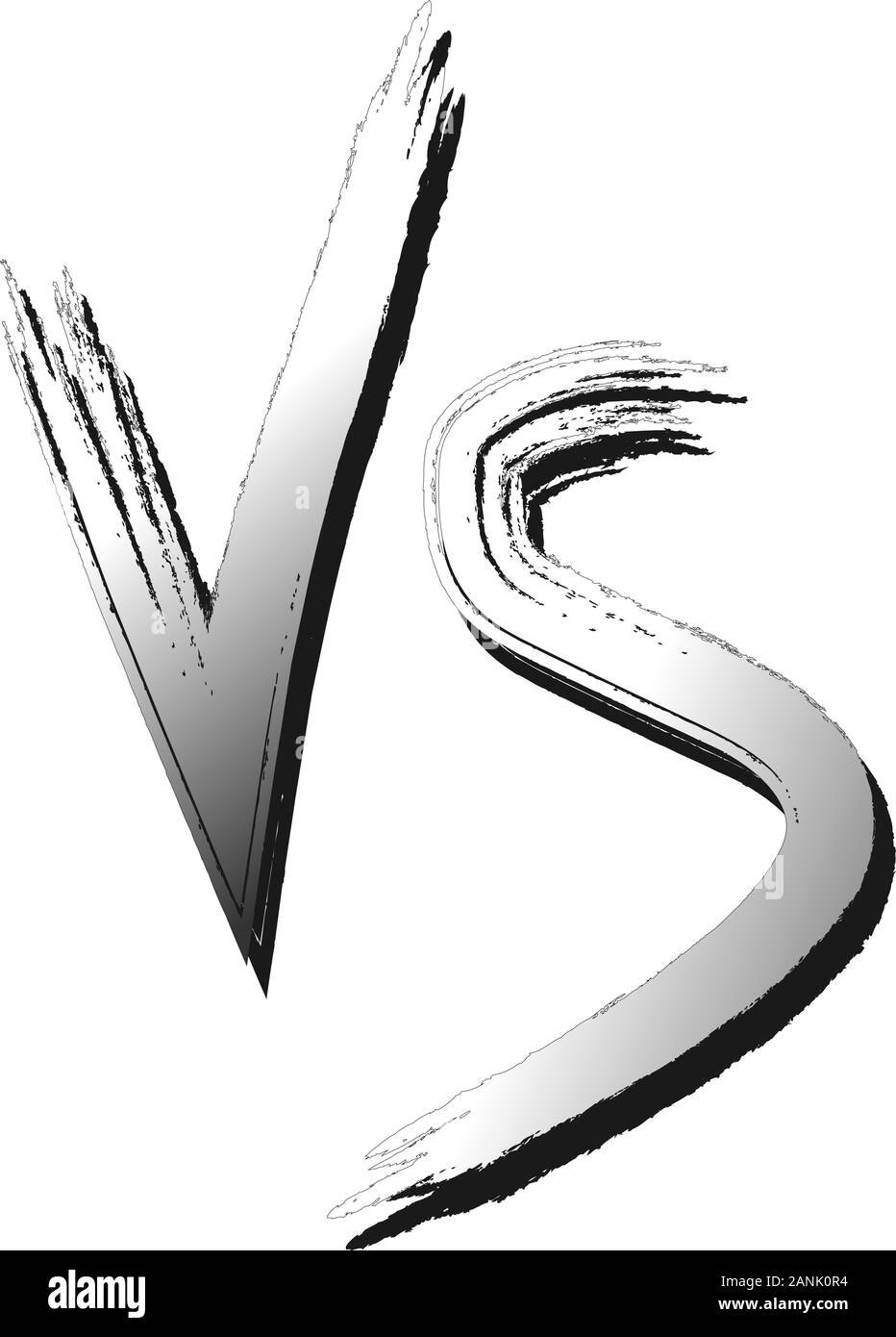 VS schreiben Logo, versus Emblem V und S zusammen isoliert GRUNGE Symbol. Kombination zwei VS schreiben Logo, versus Emblem V und S zusammen isoliert Flachbild Symbol Vektor Stock Vektor