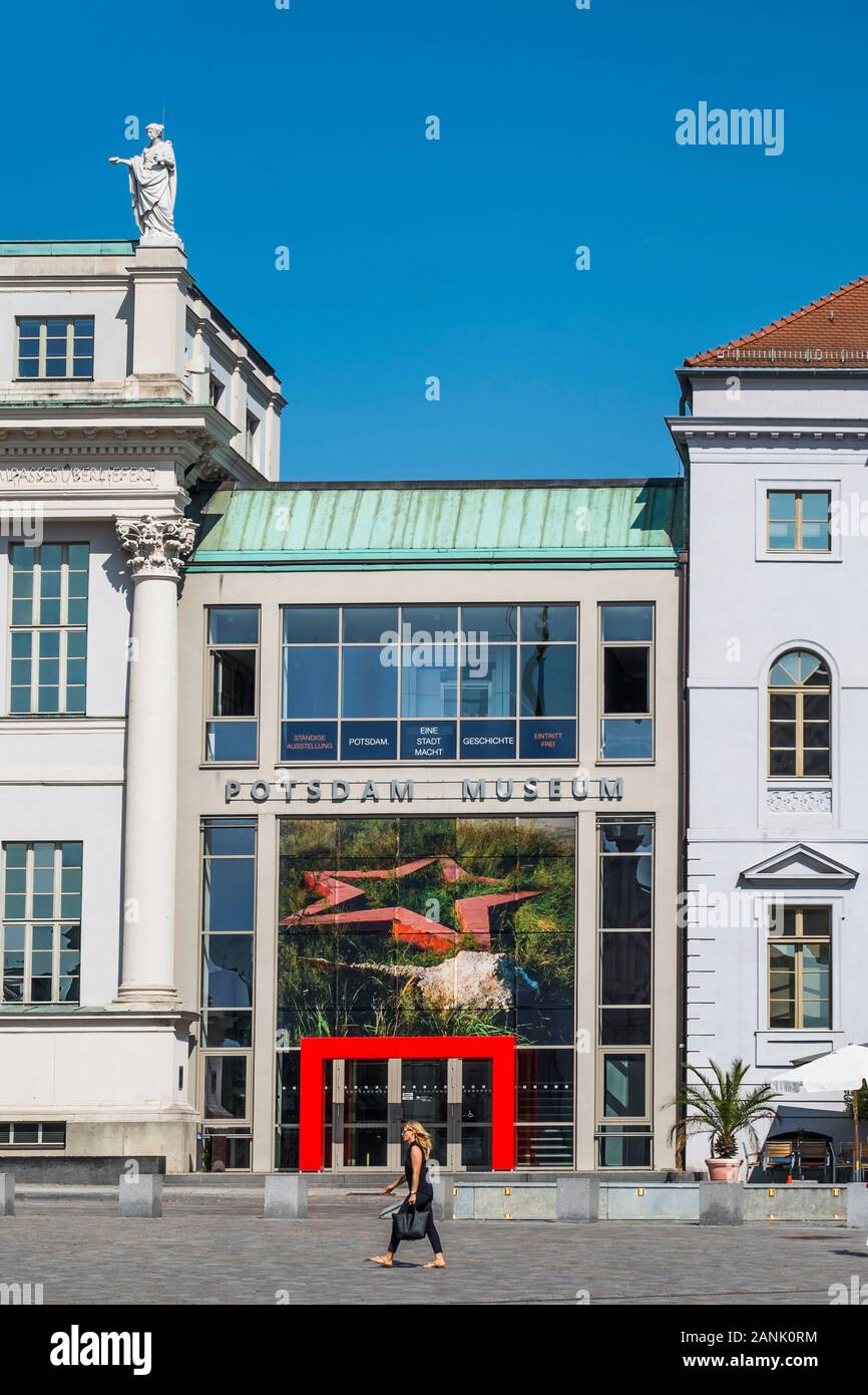 Altes Rathaus und Potsdam Museum Stockfoto