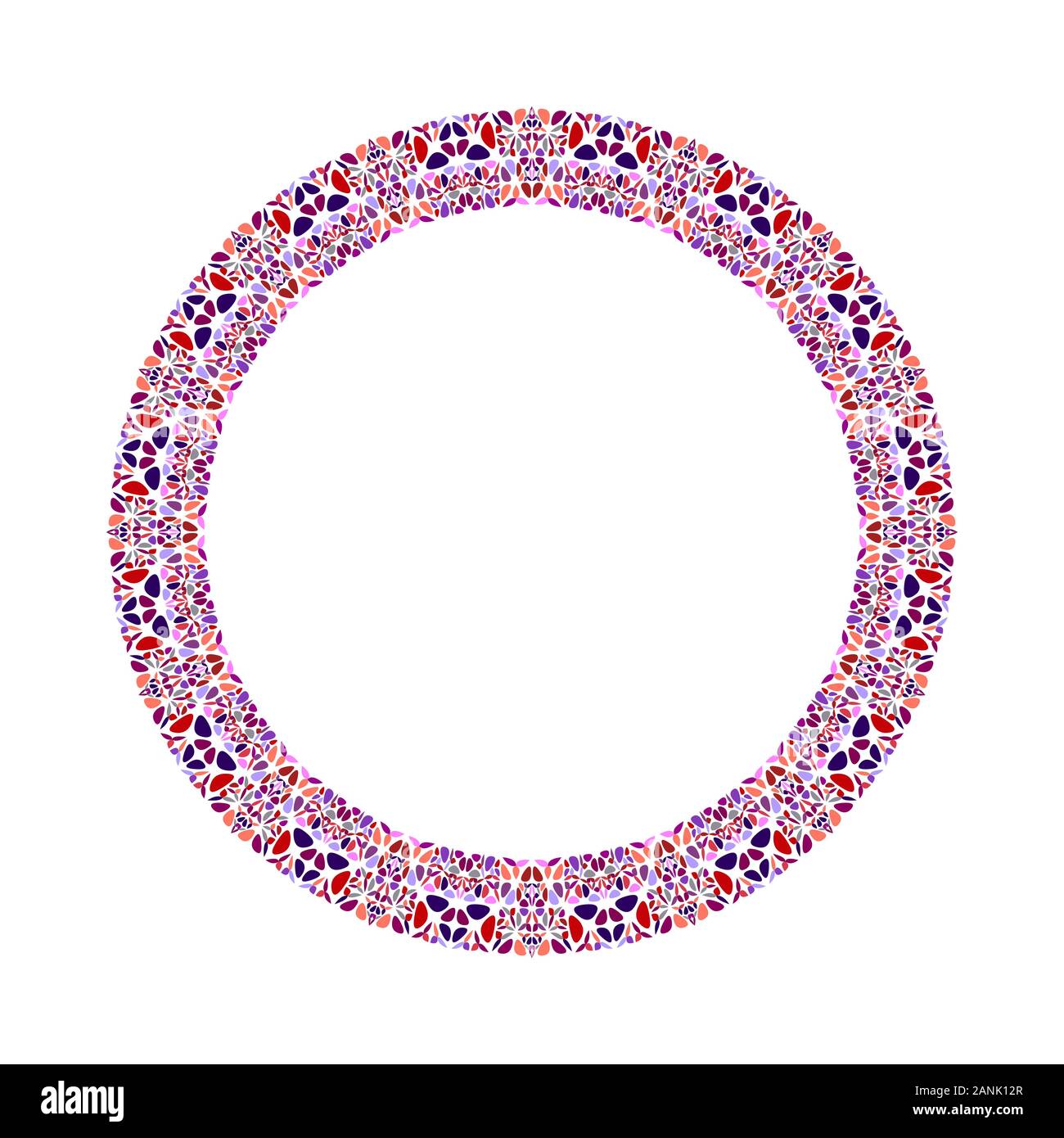 Abstrakte geometrische floral Wreath - runde kreisförmige Vektor element Stock Vektor