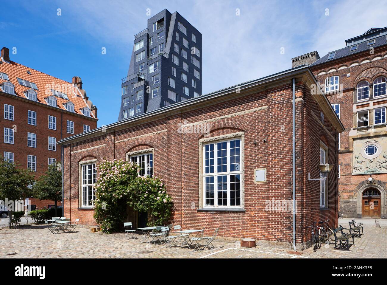 Werkstatt Gebäude, Teil der Frihavnens Elektriske Centralstation (Die Freeport Energiezentrale), von Henning Jørgensen, 1913; Kopenhagen Stockfoto