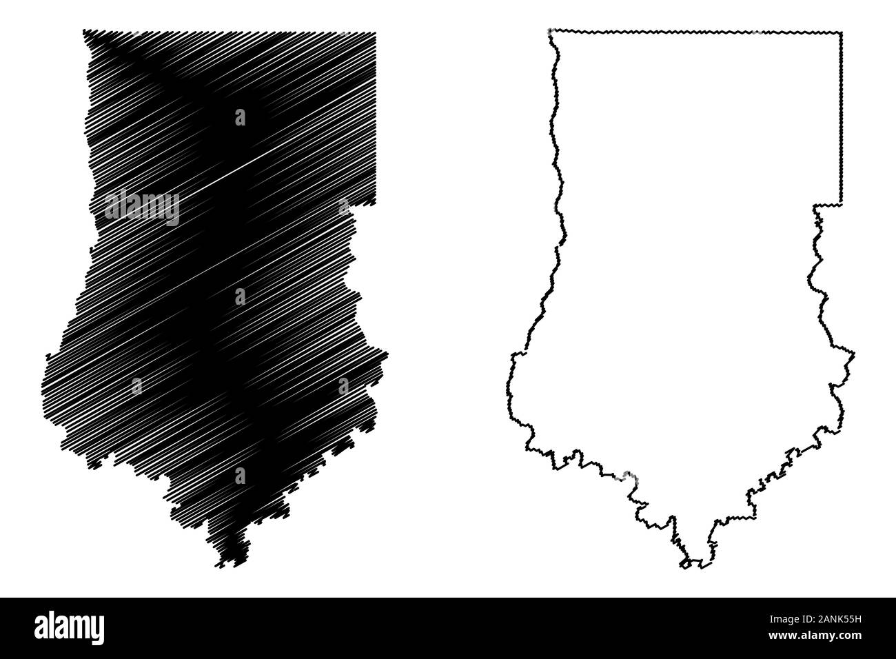 Bradley County, Arkansas (USA County, USA, USA, USA, USA) Karte Vektor-illustration, kritzeln Skizze Bradley Karte Stock Vektor