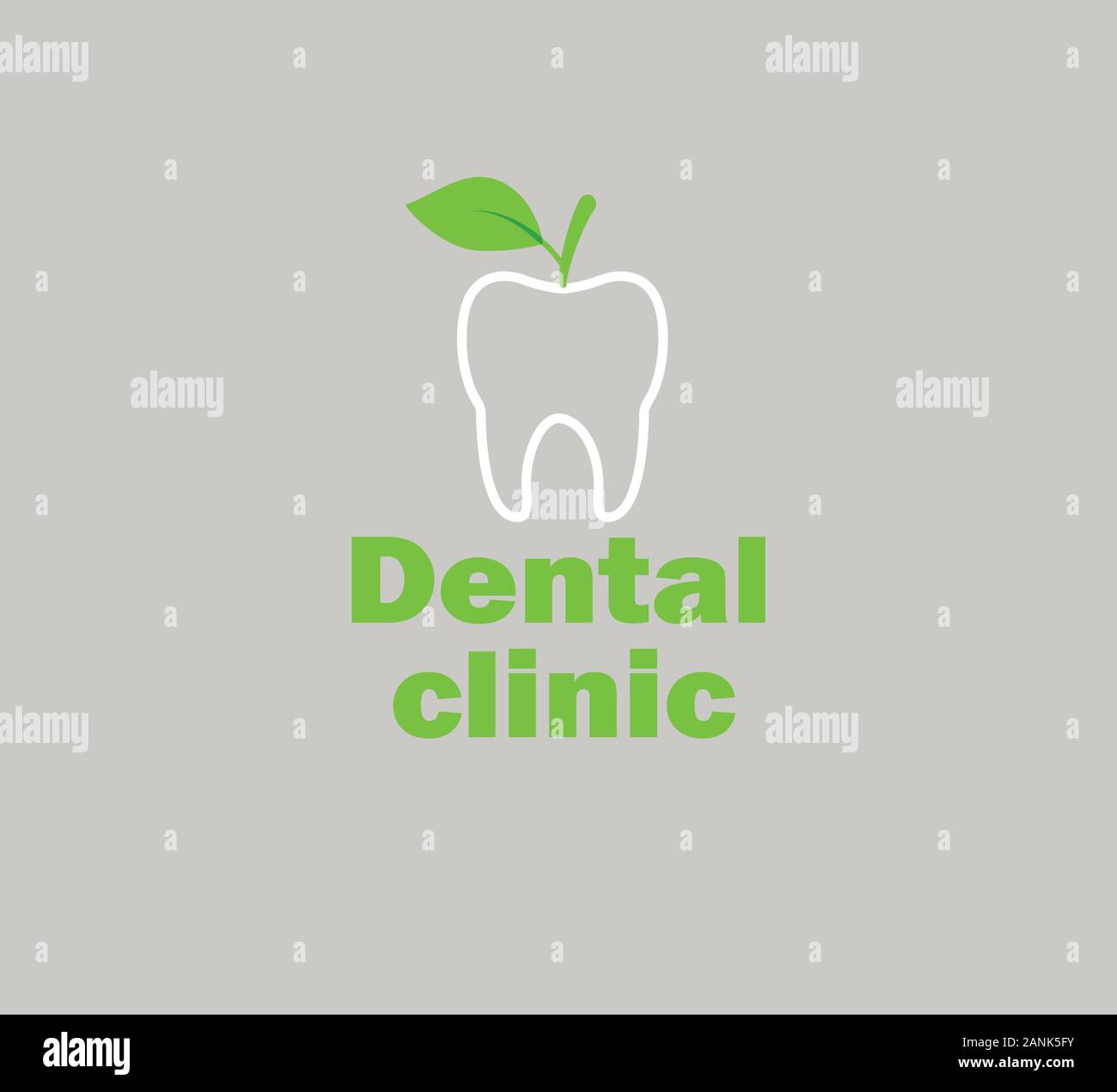 Vector template-Zahn Silhouette und Blatt Stock Vektor