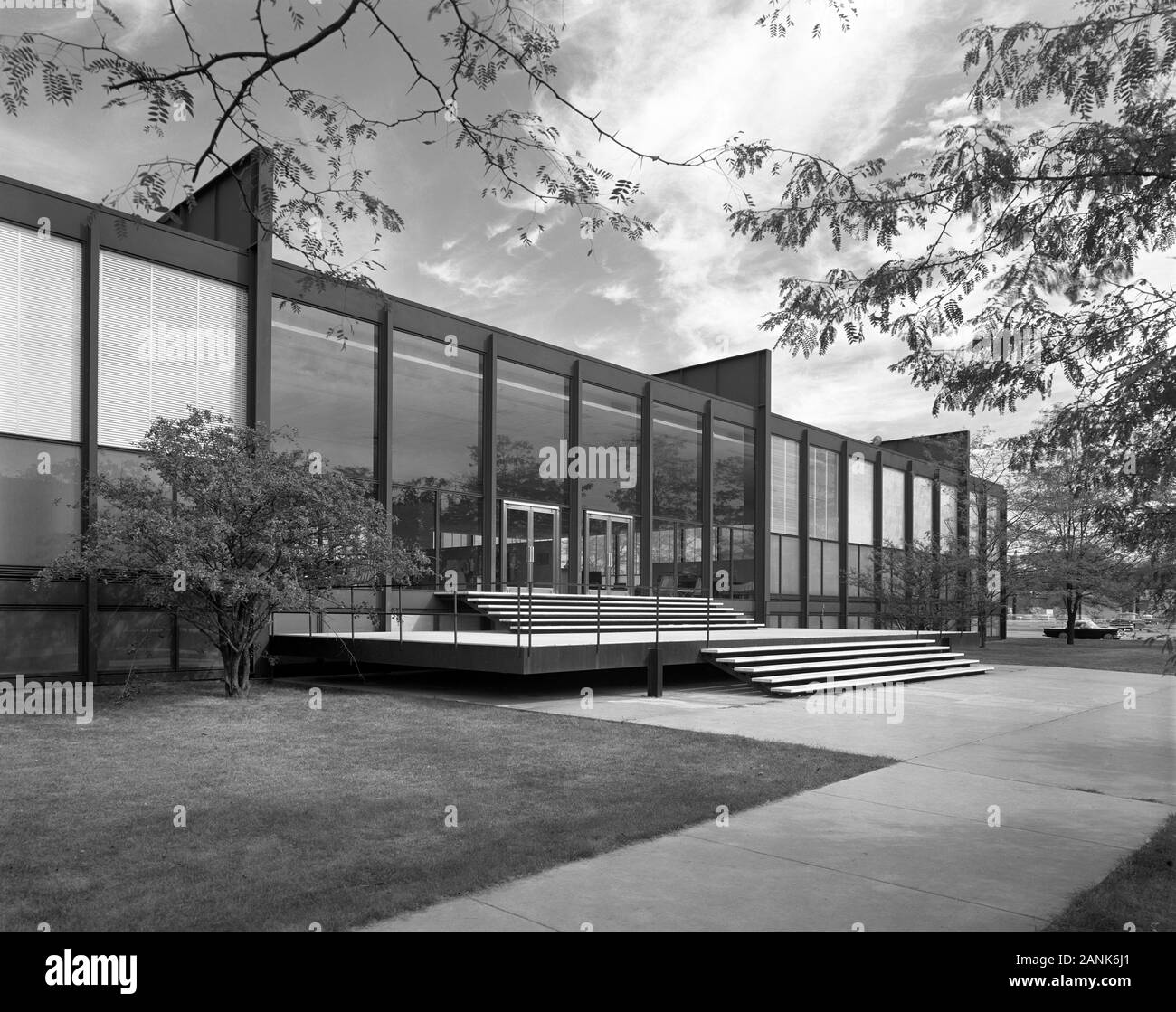 S.R. Crown Hall, Hochschule für Architektur an der Illinois Institut für Technologie, von Mies Van Der Rohe, Chicago, Illinois, USA, Fotografie von Balthazar Korab, 1956 entworfen Stockfoto