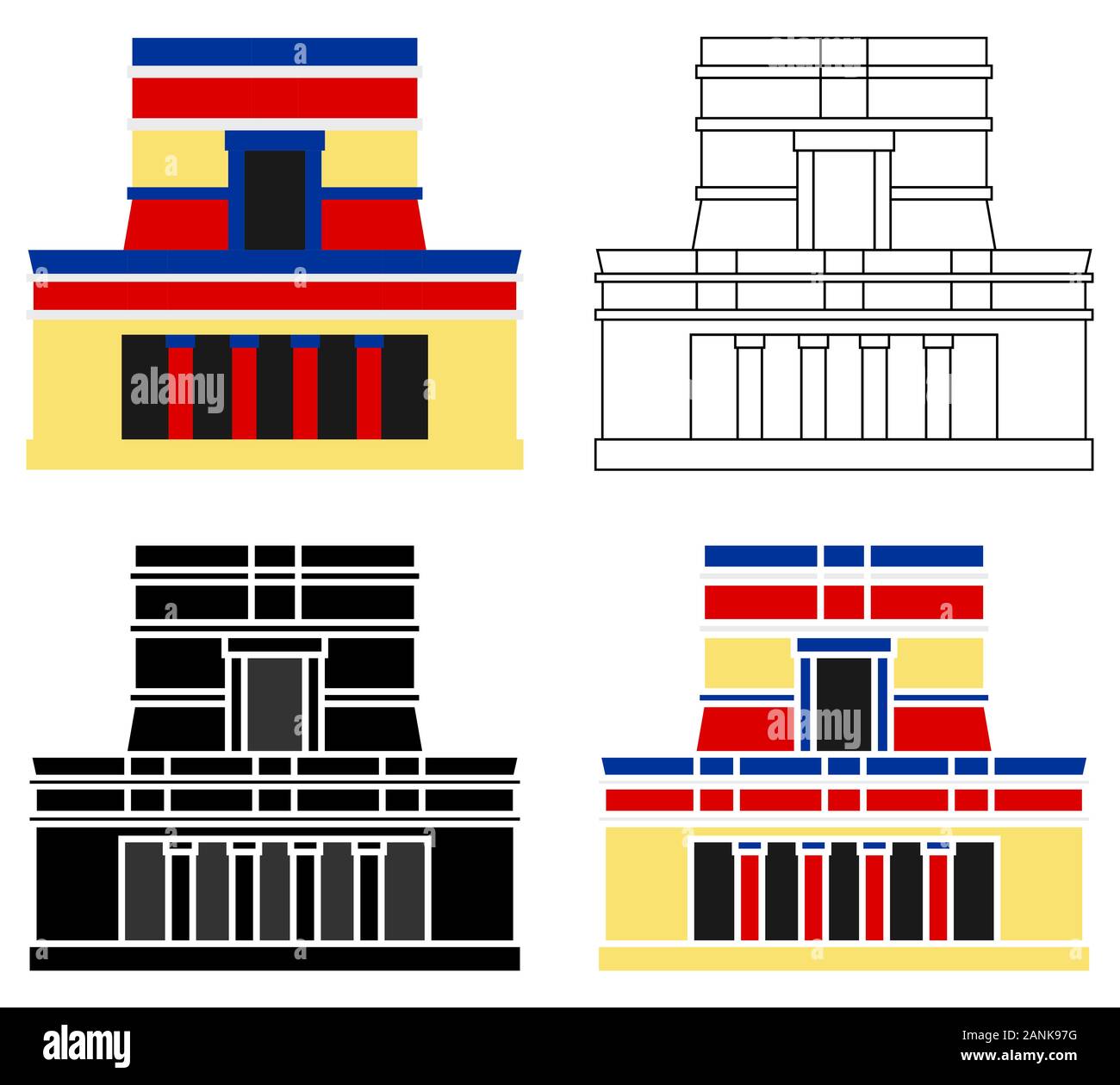 Tempel der Fresken in Tulum Stock Vektor