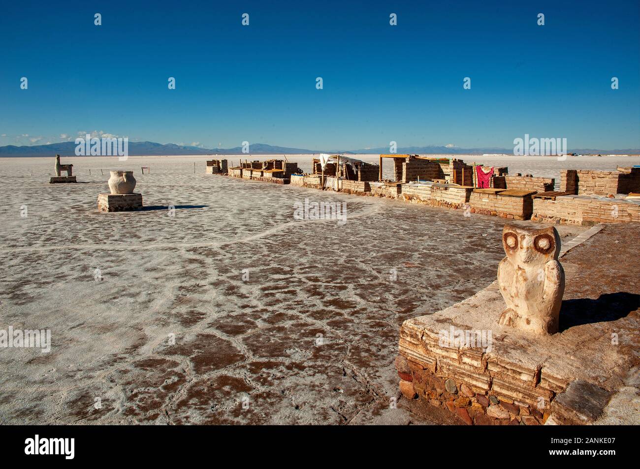 Salinas Grandes, wie von der Ruta 52 gesehen von Paso Jama, Argentinien Stockfoto