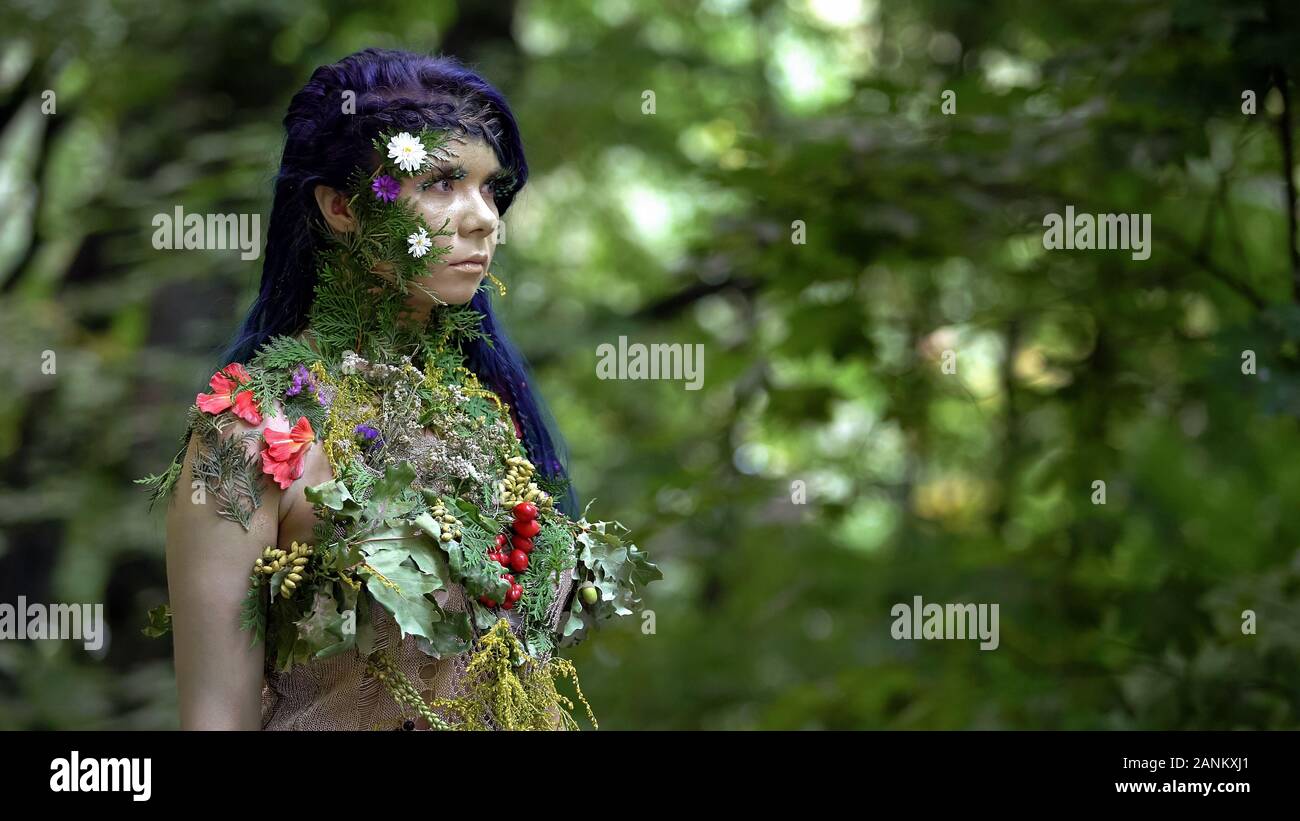 Art Personifizierung in Wald, sicheren Planeten Umwelt, Vorlage Stockfoto