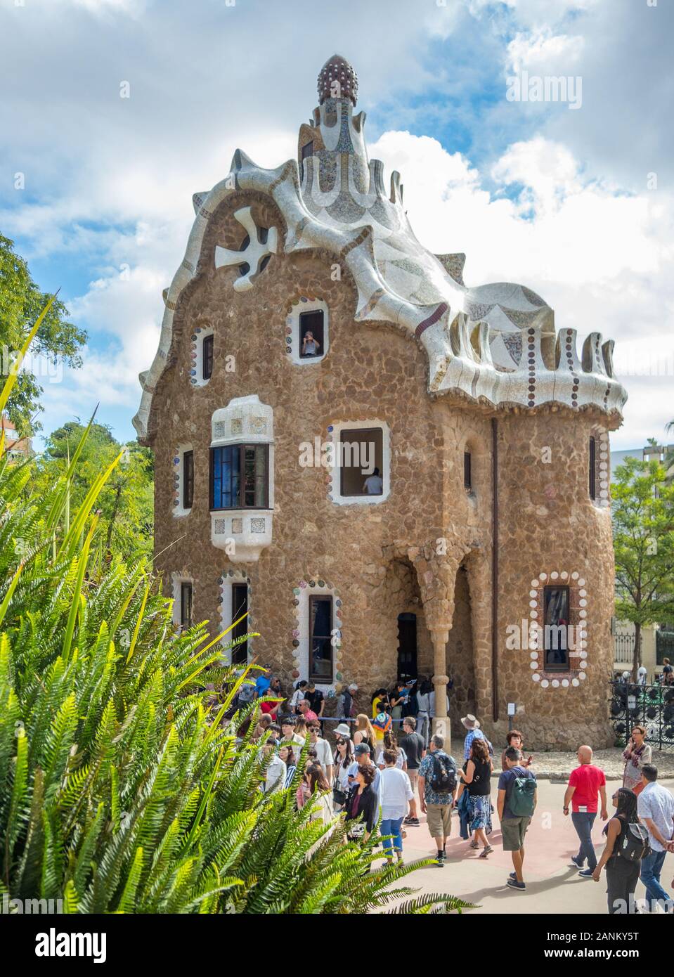 Gaudi-Architektur im Park Güell Barcelona Stockfoto