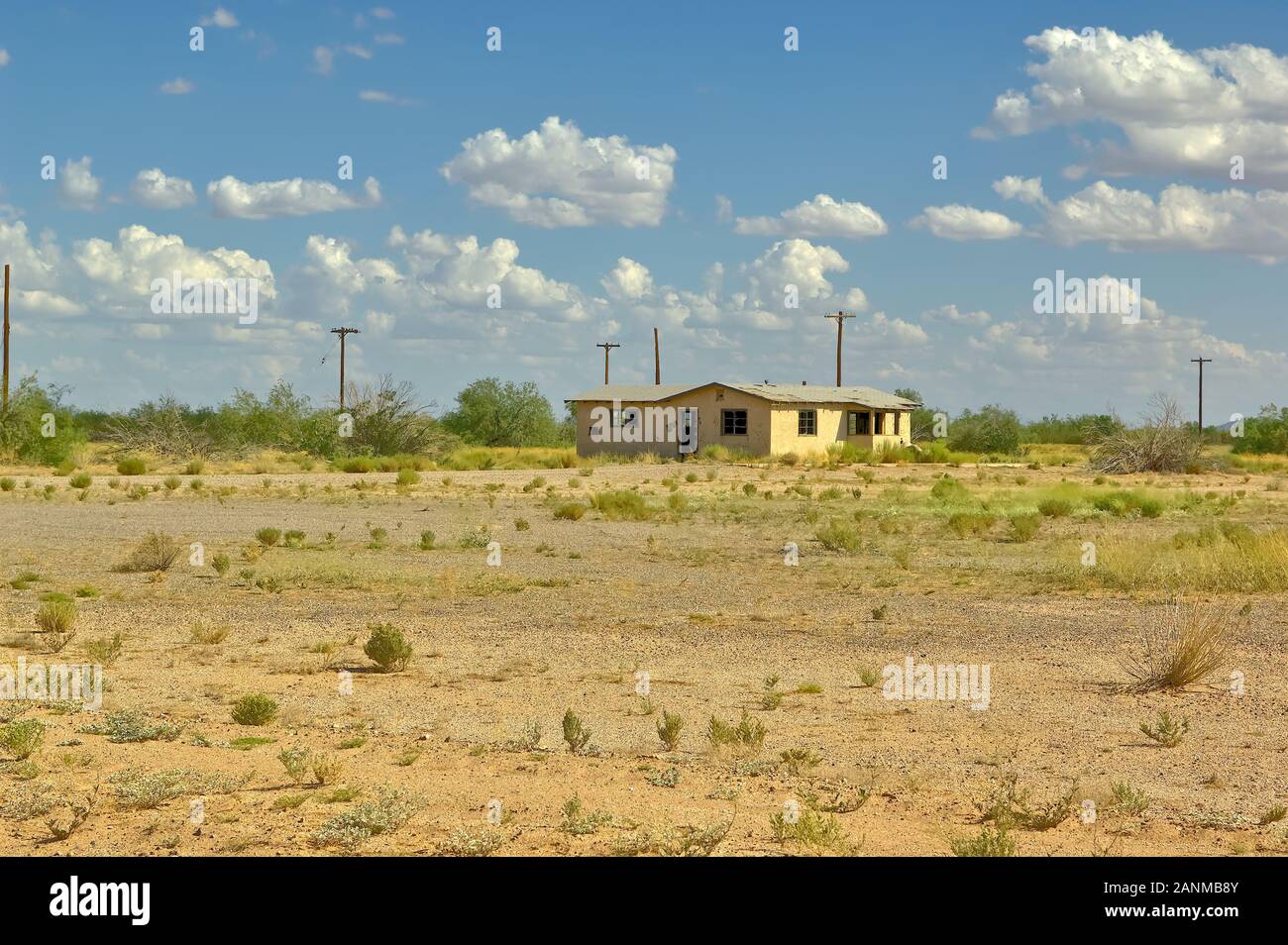 Die geisterhaften bleibt von einem verlassenen Haus in der Nähe von Picacho Peak Arizona. Stockfoto
