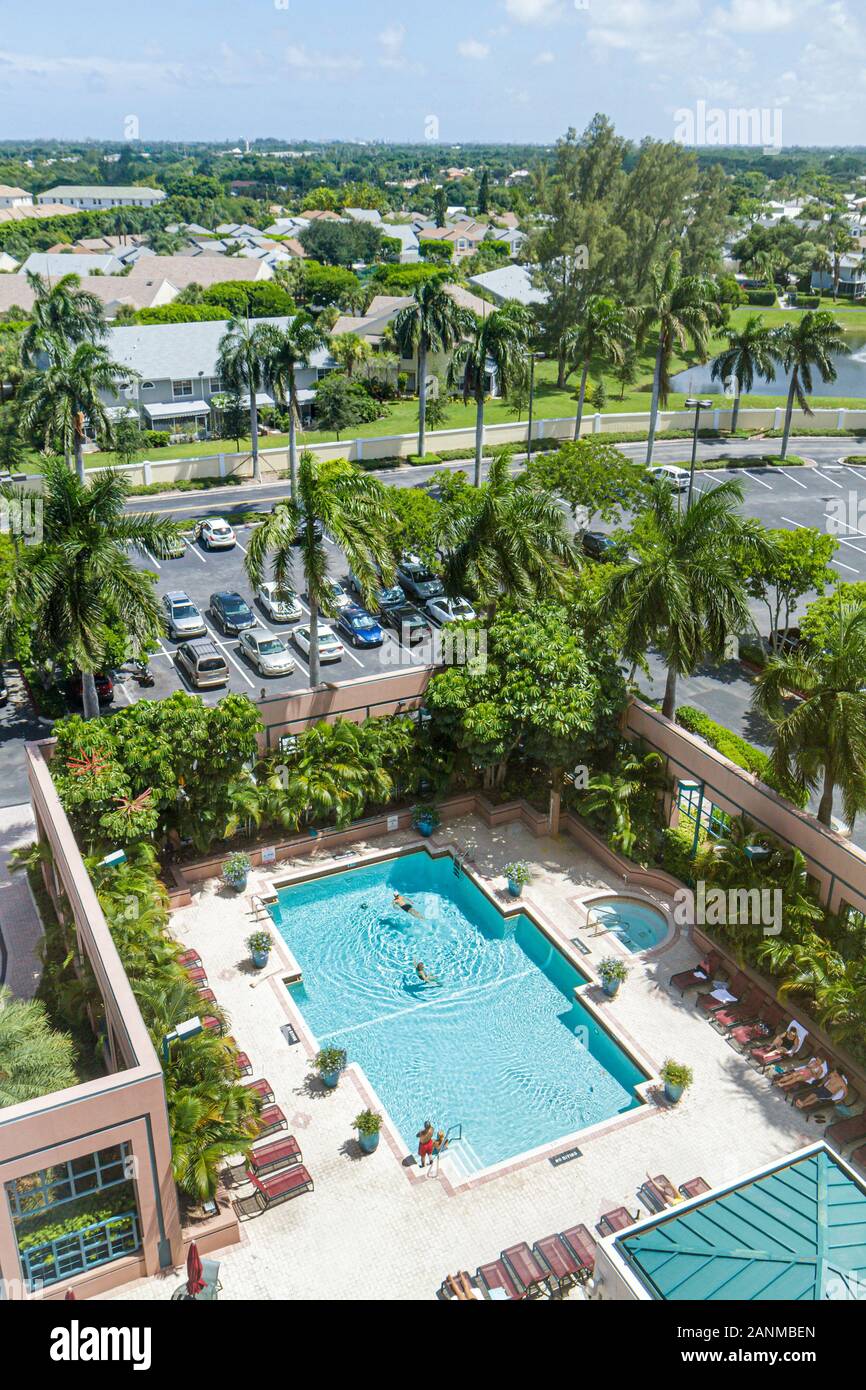 Boca Raton Florida, Palm Beach County, Marriott Boca Raton, Luftbild, Swimmingpool, FL100731066 Stockfoto