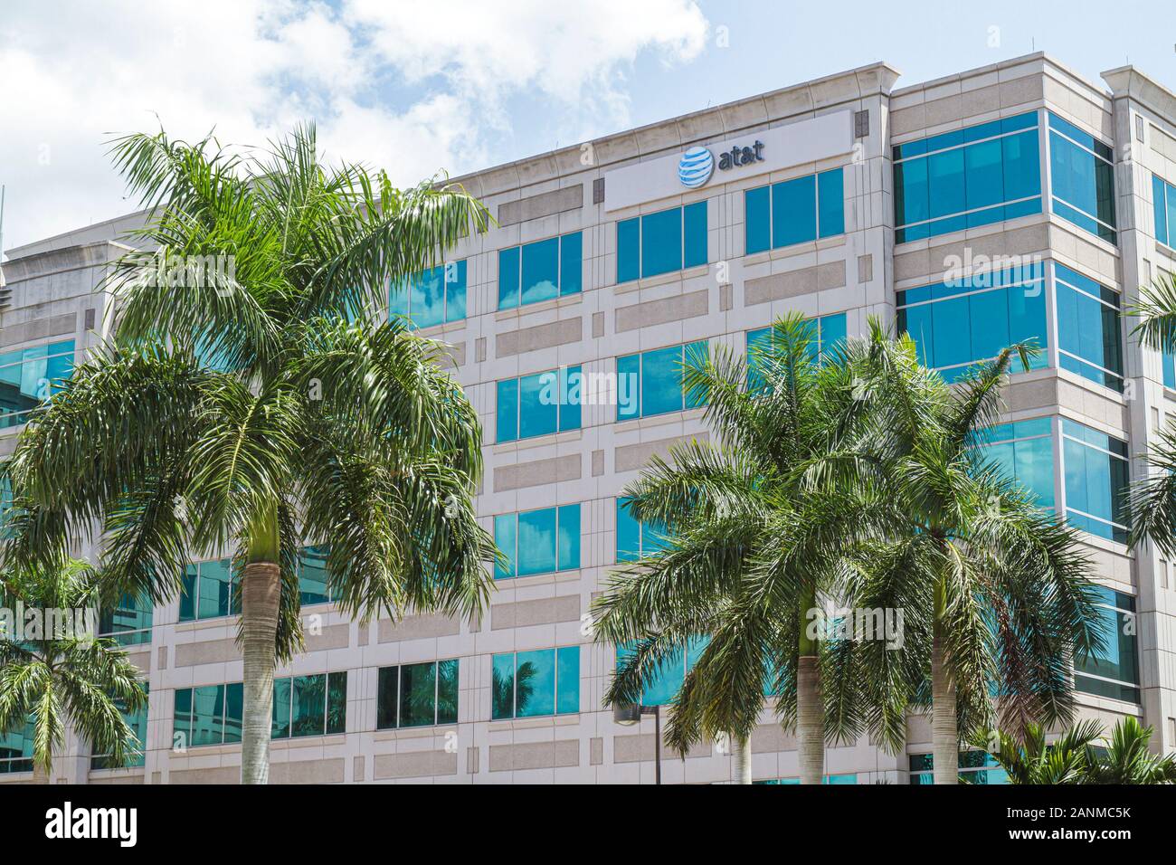 Fort Ft. Lauderdale Florida, Sunrise, AT&T, Bürogebäude, Palmen, FL100815051 Stockfoto