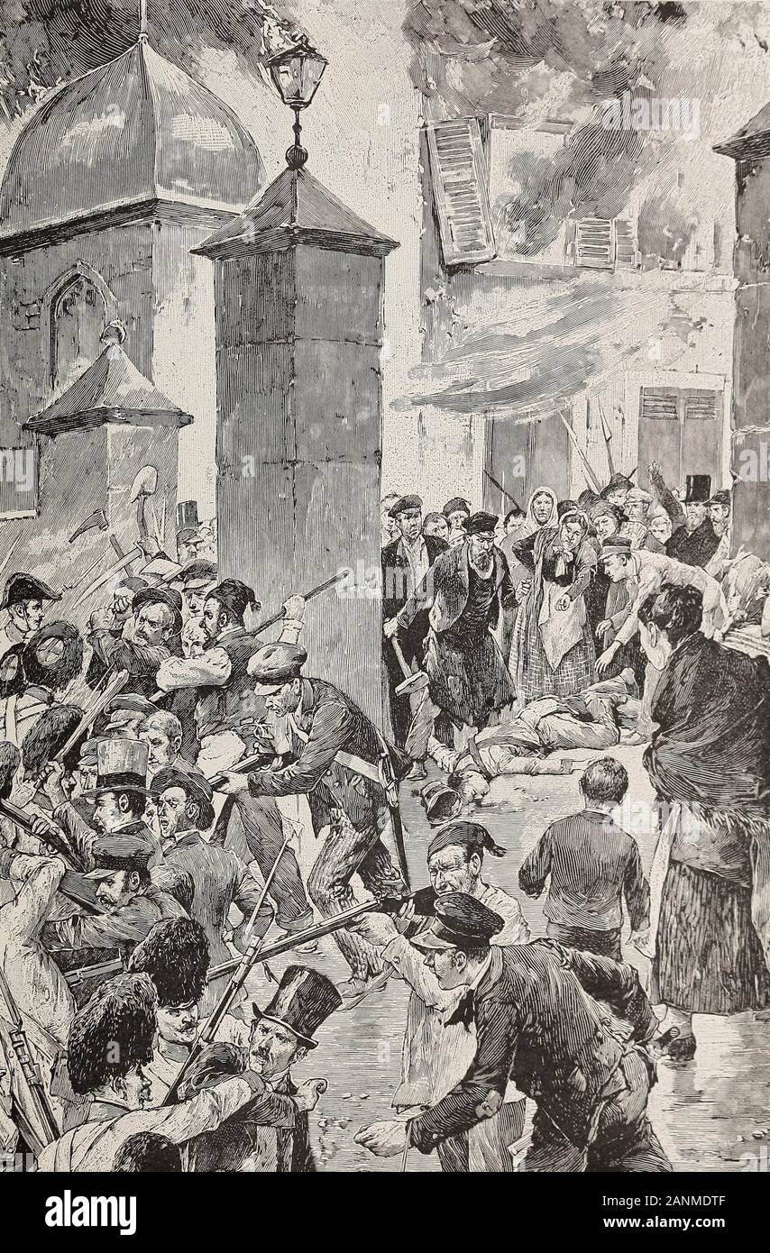 Die Wiener Uprising - Der Aufstand der Hauptstadt zwingt die Habsburgische Regierung, 1848 Stockfoto