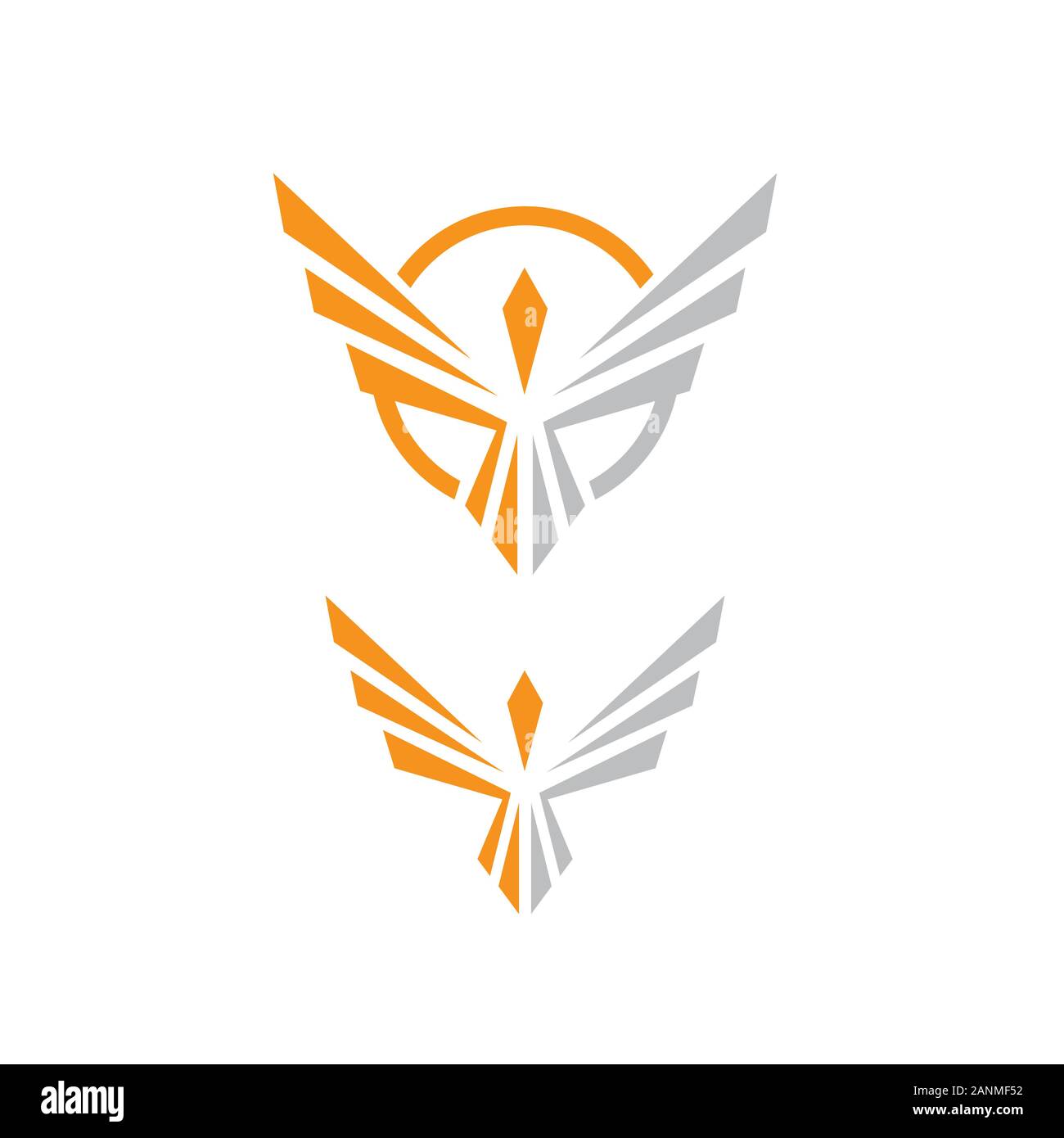 Feuer Vogel Phoenix Logo Design vector Illustrationen Grafik Stock Vektor