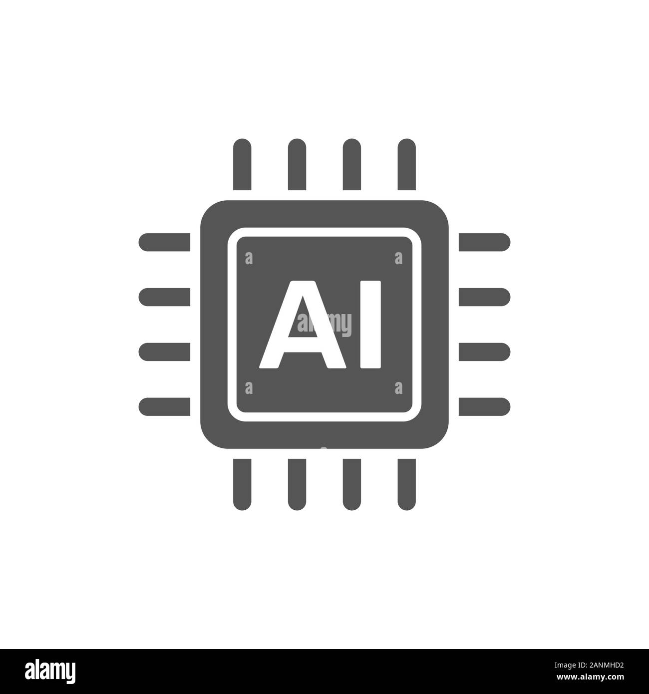 AI-CPU, Künstliche Intelligenz Konzept - Computer chip Mikroprozessor mit AI unterzeichnen. EPS 10. Stock Vektor