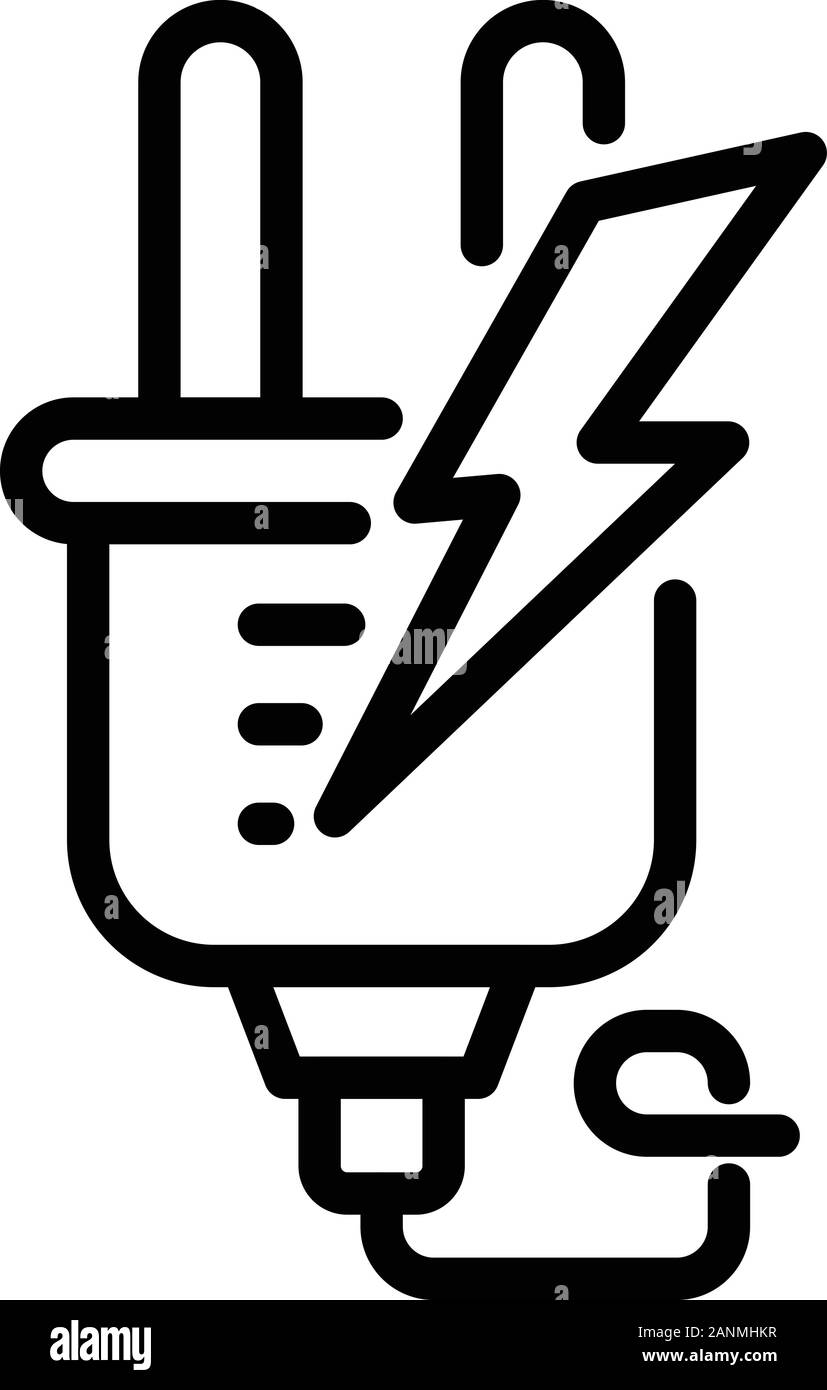 Electric Europe Steckersymbol, outline Style Stock Vektor