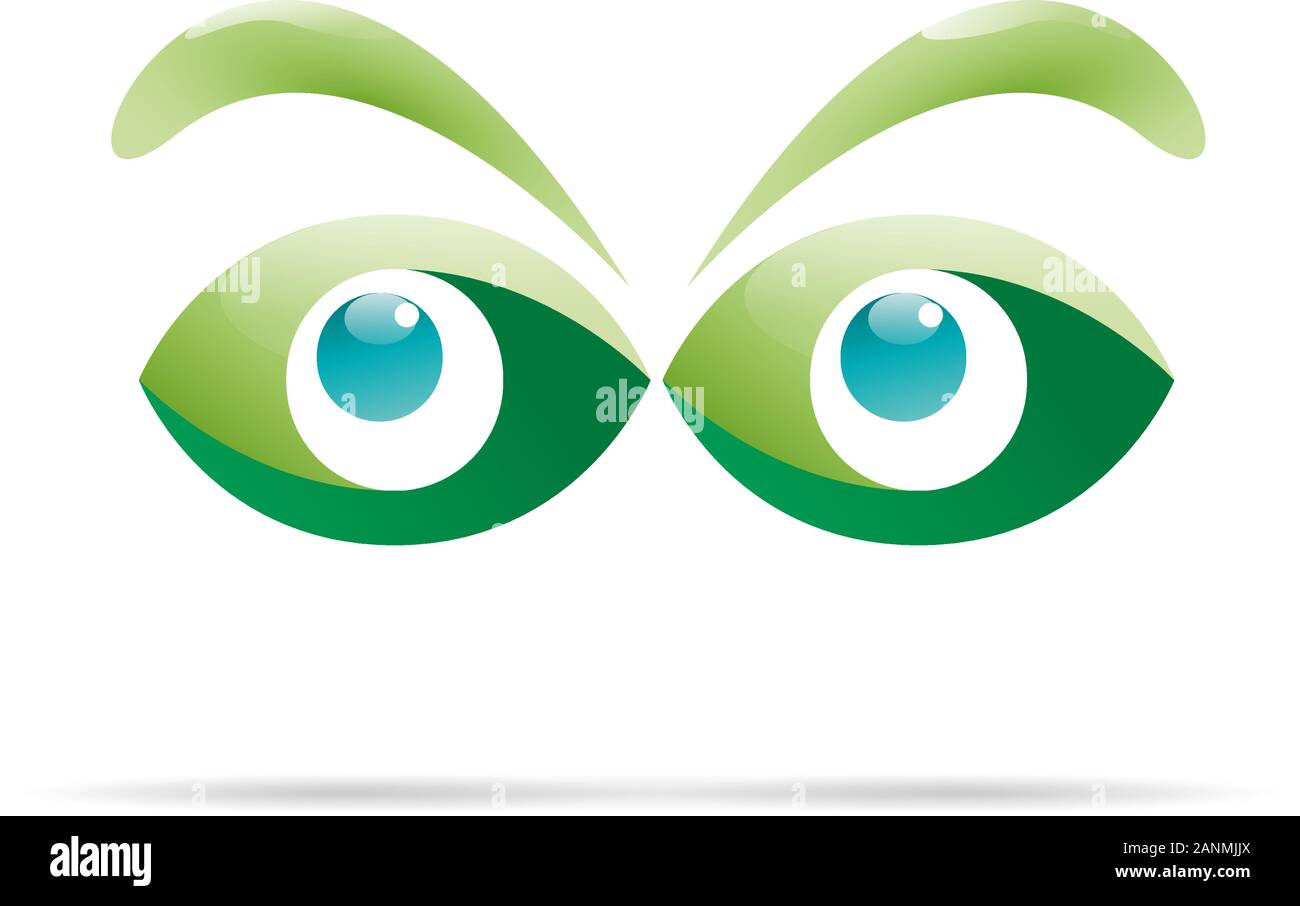 Vektor Zeichen grüne Augen, neugierigen Blick Stock Vektor