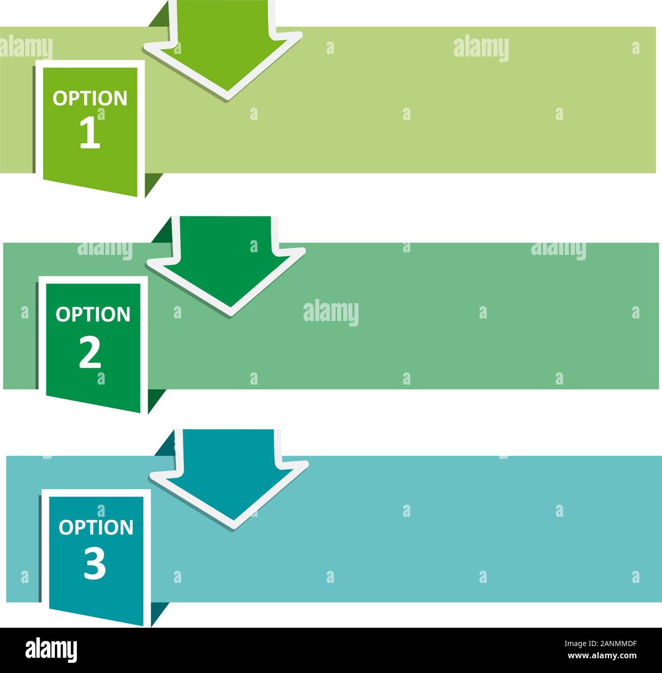 Vektor faq Labels, drei Optionen mit Pfeilen Stock Vektor