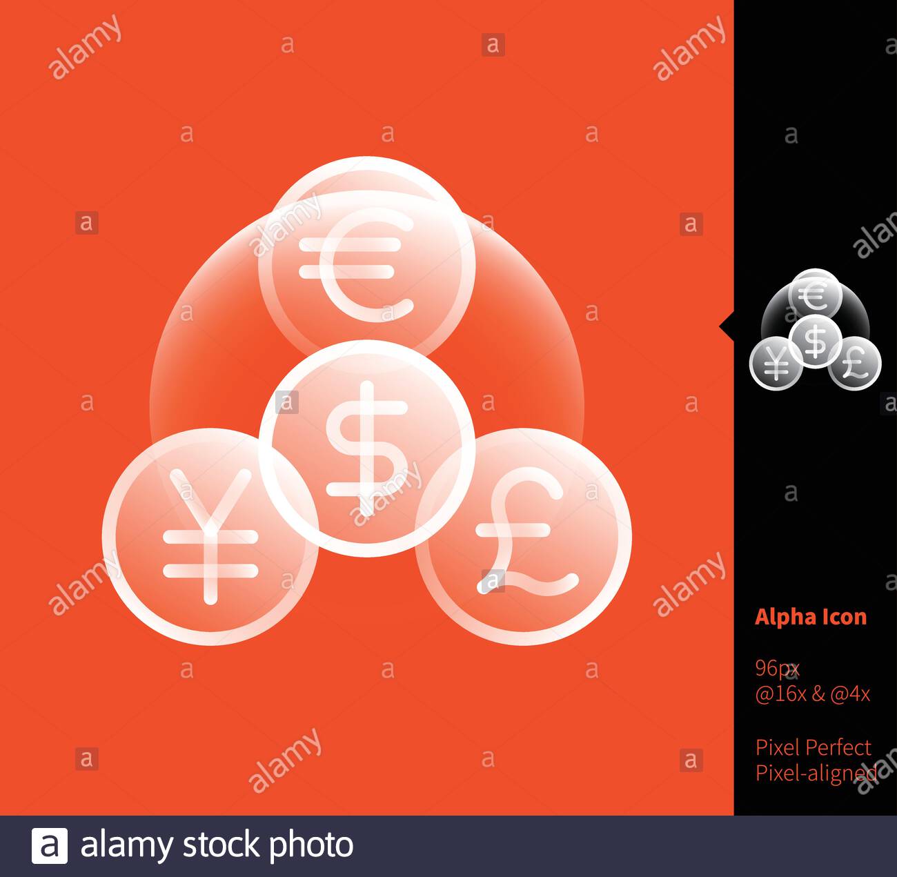 Wahrungssymbol Alpha Icon Vektorgrafiken Transparente Gradient Symbol Auf Zufalligen Hintergrund Pixel Ausgerichtet Auf 96 X 96 Pixel Stock Vektorgrafik Alamy