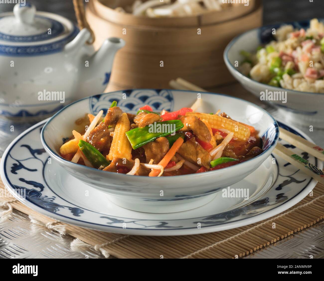 Chop Suey. Die chinesisch-amerikanische Rühren braten. Stockfoto