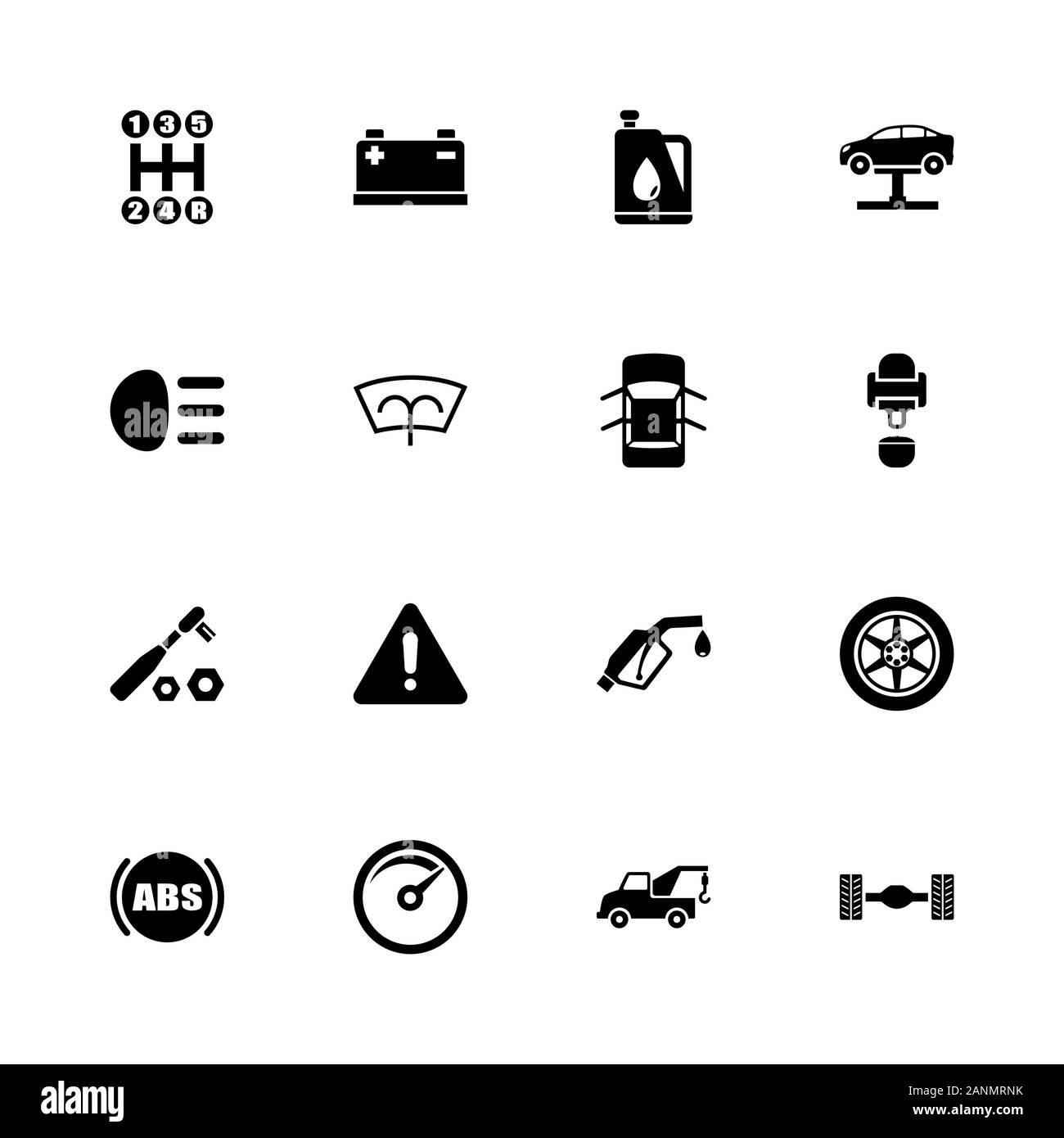 Auto Icons - Erweitern zu jeder Größe - Änderung einer beliebigen Farbe. Flache Vector Icons - Schwarz Abbildung auf weißen Hintergrund. Stock Vektor