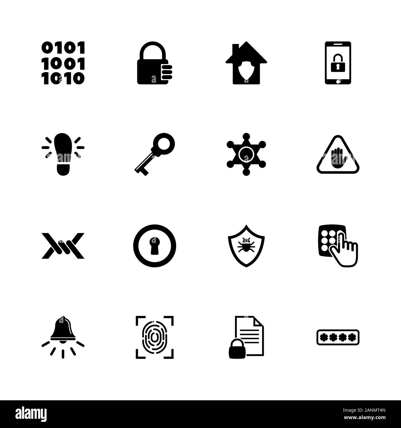 Sicherheit Symbole - Erweitern zu jeder Größe - Änderung einer beliebigen Farbe. Flache Vector Icons - Schwarz Abbildung auf weißen Hintergrund. Stock Vektor