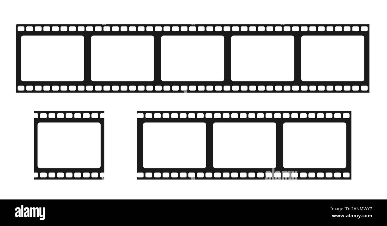 Filmstreifen isoliert Vektor icon. Retro Bild mit Streifen Symbol. Filmstreifen rollen. Video Photo Film strip frame Vektor. EPS 10. Stock Vektor