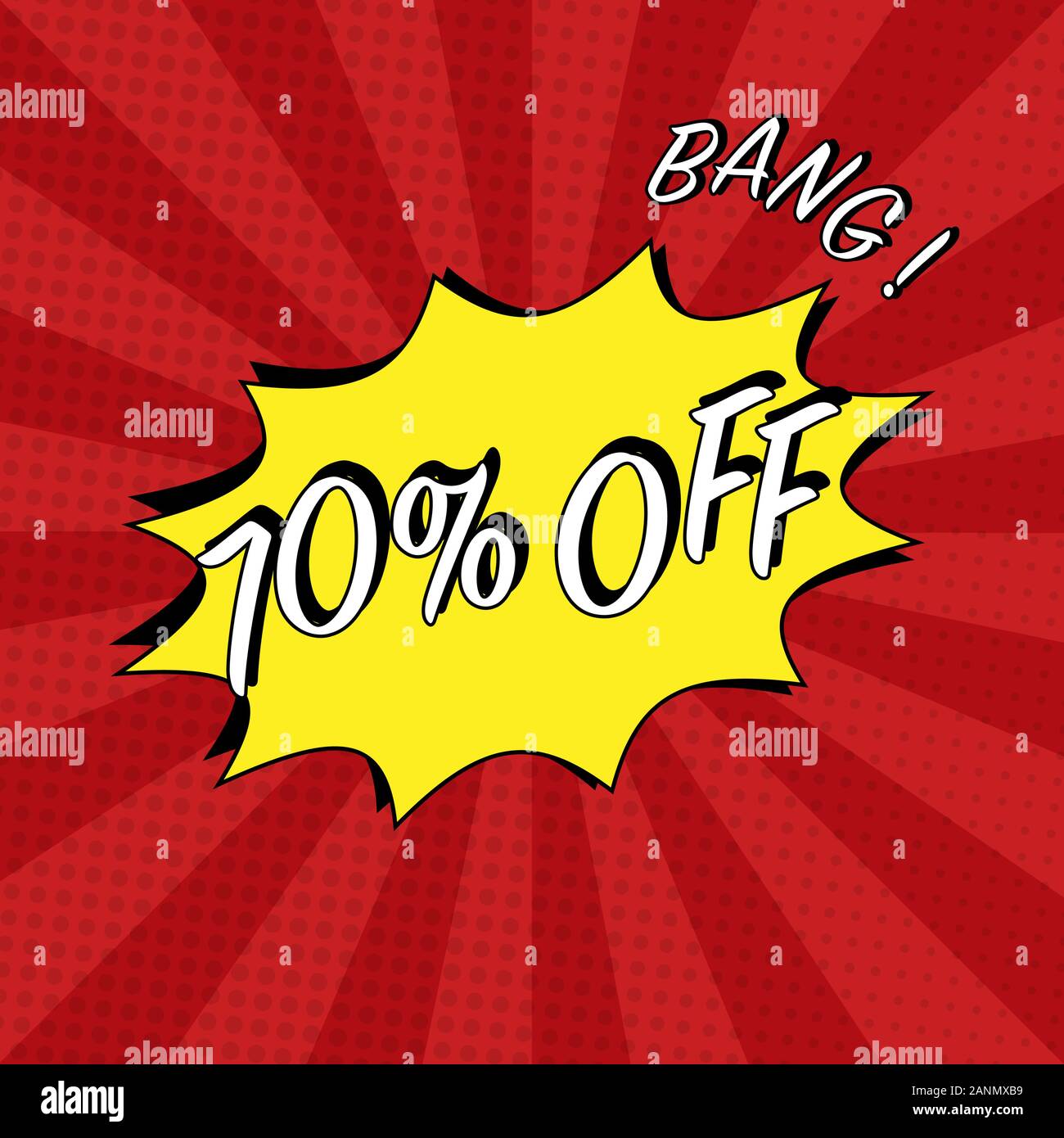 Verkauf Comic Sprechblase Hintergrund im Comic-stil Vector Illustration Stock Vektor