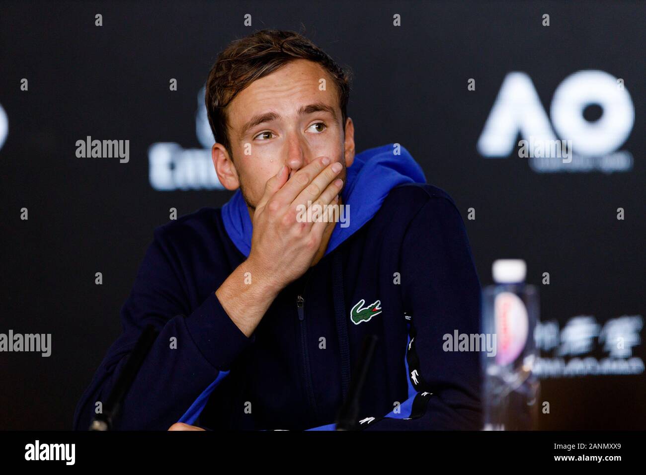Daniil MEDVEDEV (RUS) während einer Pressekonferenz bei den Australian Open 2020 Stockfoto