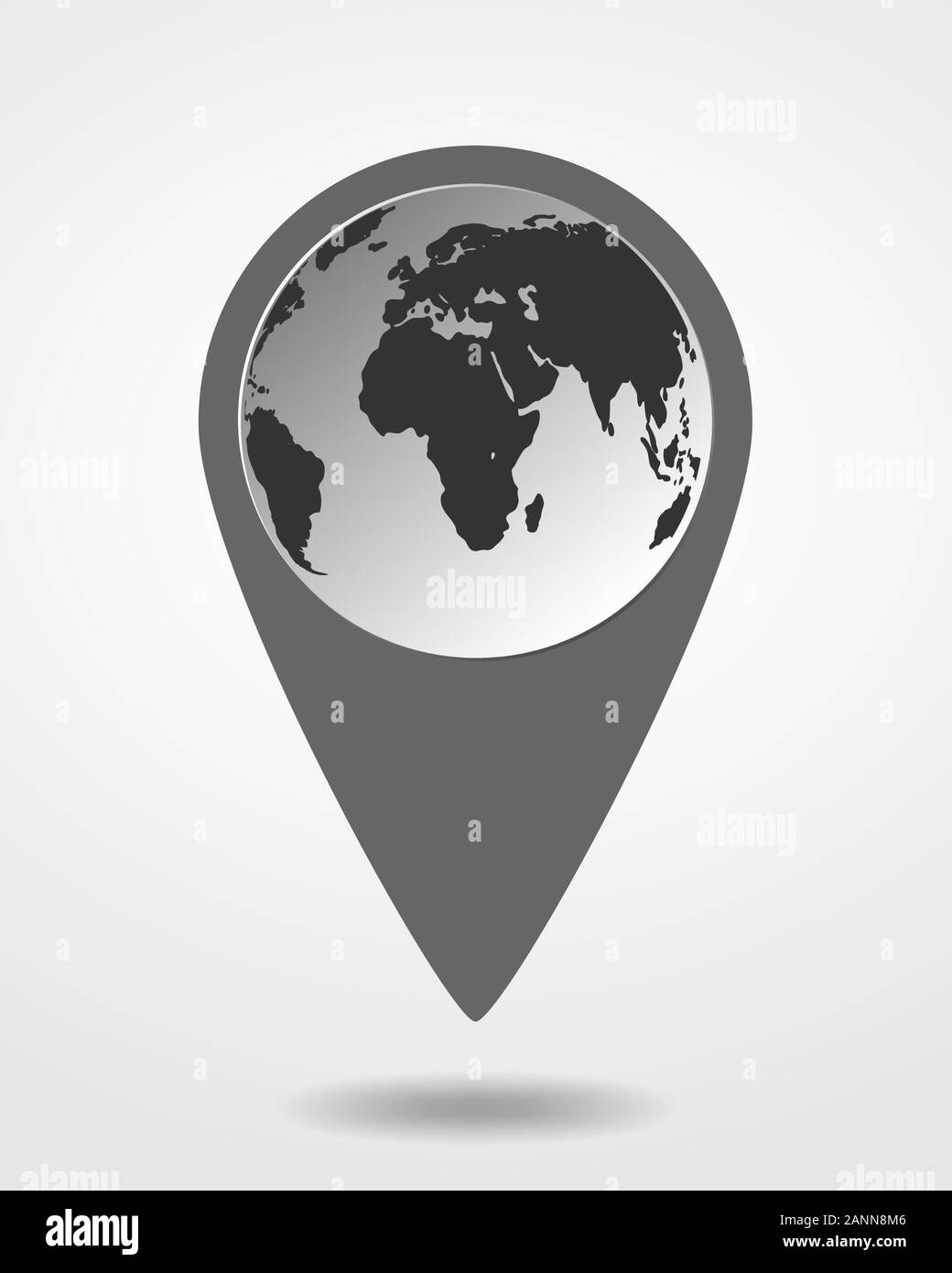 Pin auf der Karte auf das Symbol. Moderne Karte marker-Vector Illustration. Schwarz mit Symbol für das Bild der Karte. Stock Vektor