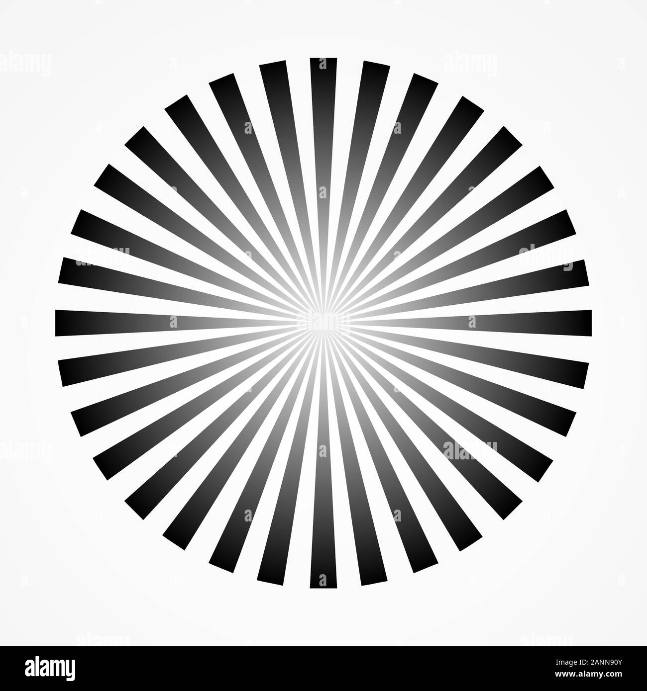 Abstrakte konvergierenden und strahlende Linien. Monochrome Grafiken mit strahlenden-Vector Illustration. Stock Vektor