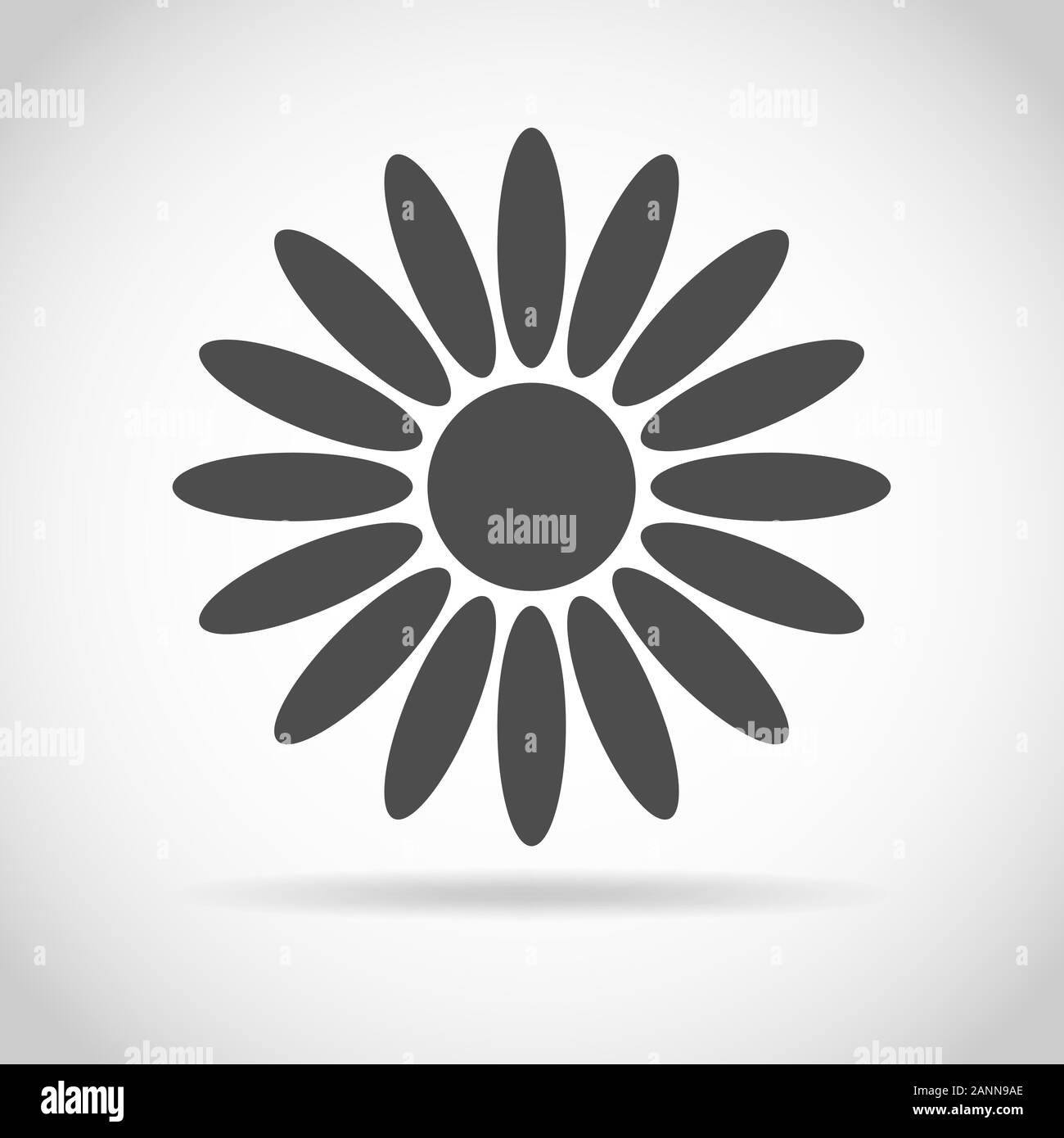 Zusammenfassung Kamille auf weißem Hintergrund. Blume Icon Design. Flache daisy-Vector Illustration. Stock Vektor
