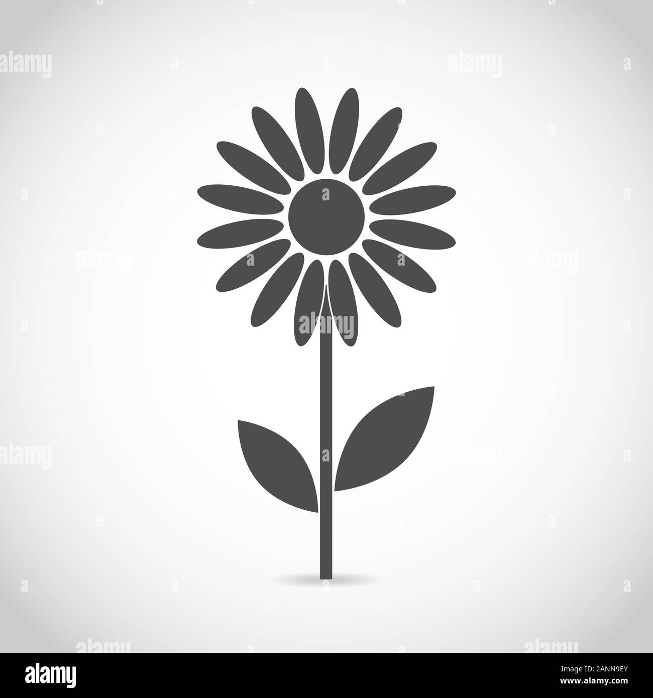 Zusammenfassung Kamille auf weißem Hintergrund. Blume Icon Design. Flache daisy-Vector Illustration. Stock Vektor