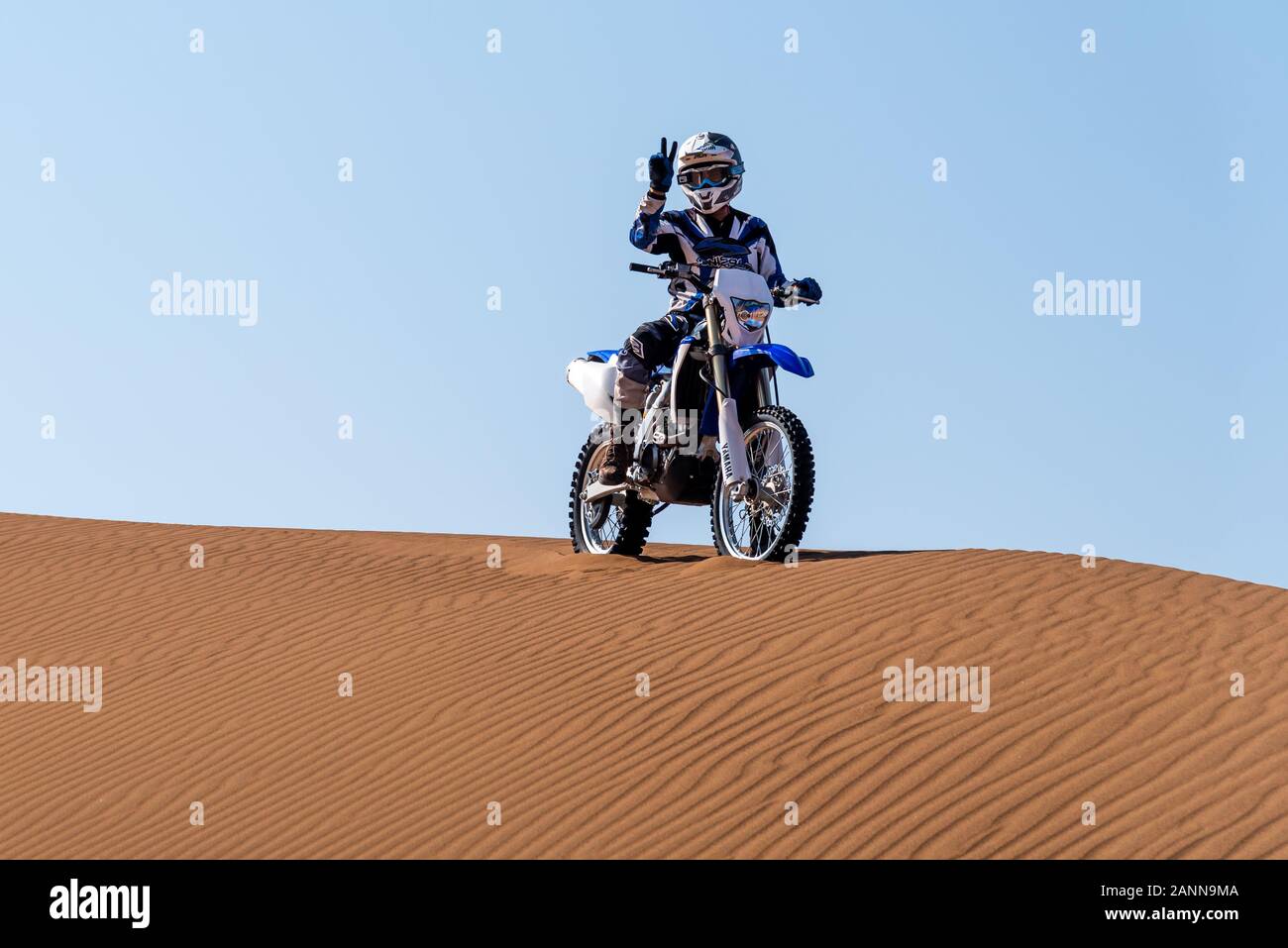 Zahedan, Iran baluchestan/-11/23/2018 Yamaha WR 450 Motorrad in der Wüste Lut Stockfoto