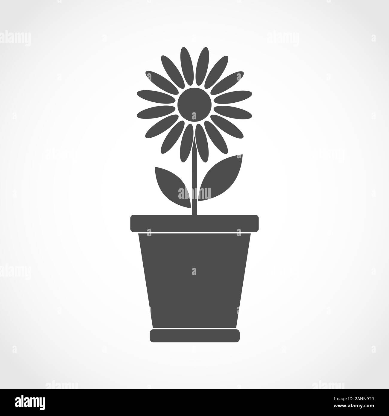 Abstrakte Blume auf weißem Hintergrund. Blume Icon Design. Flache Blume im Topf - Vector Illustration. Stock Vektor