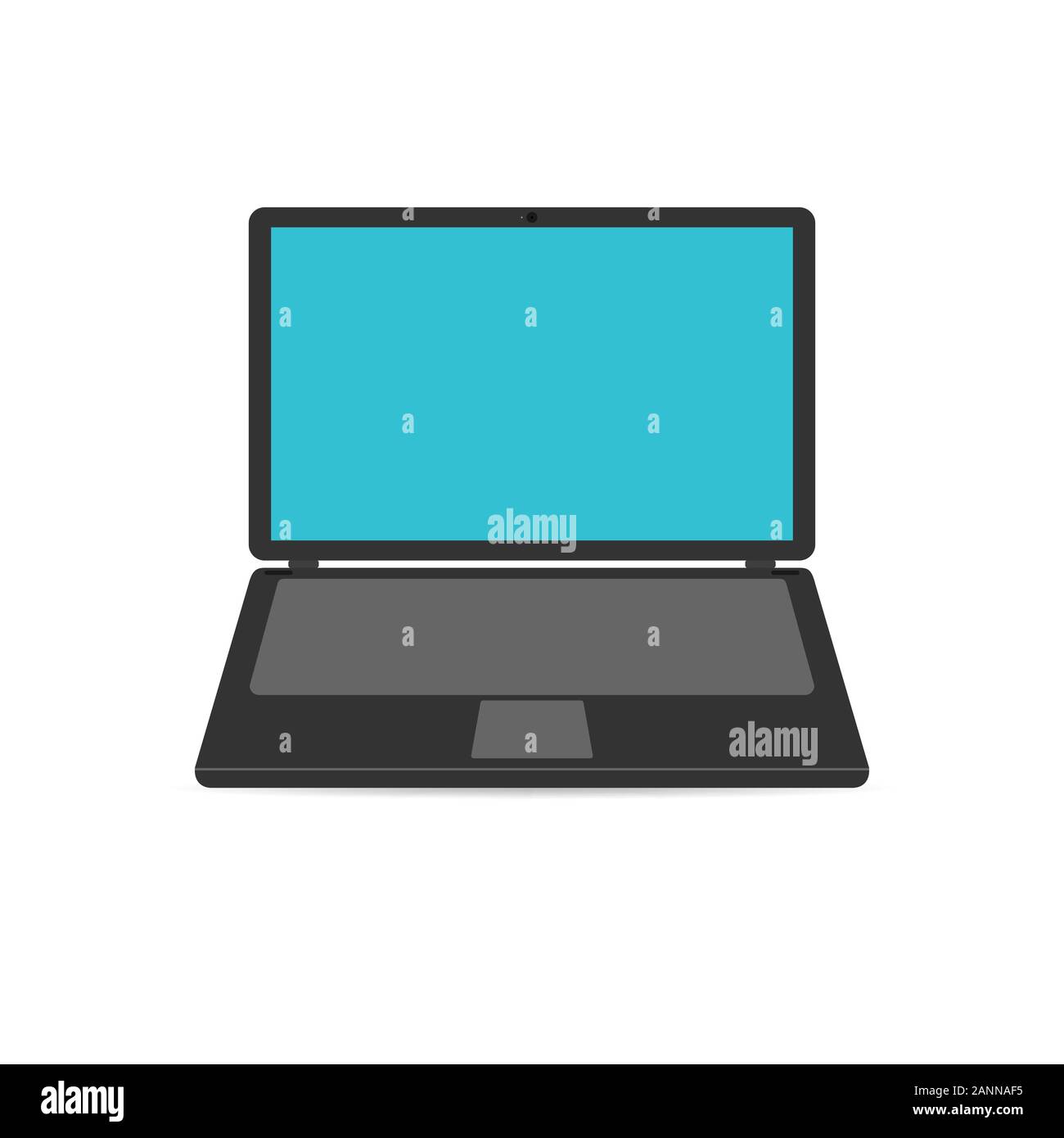 Grau Notebook-Vector Illustration. Silhouette einen einfachen Laptop. Symbol des offenen Laptop. Stock Vektor