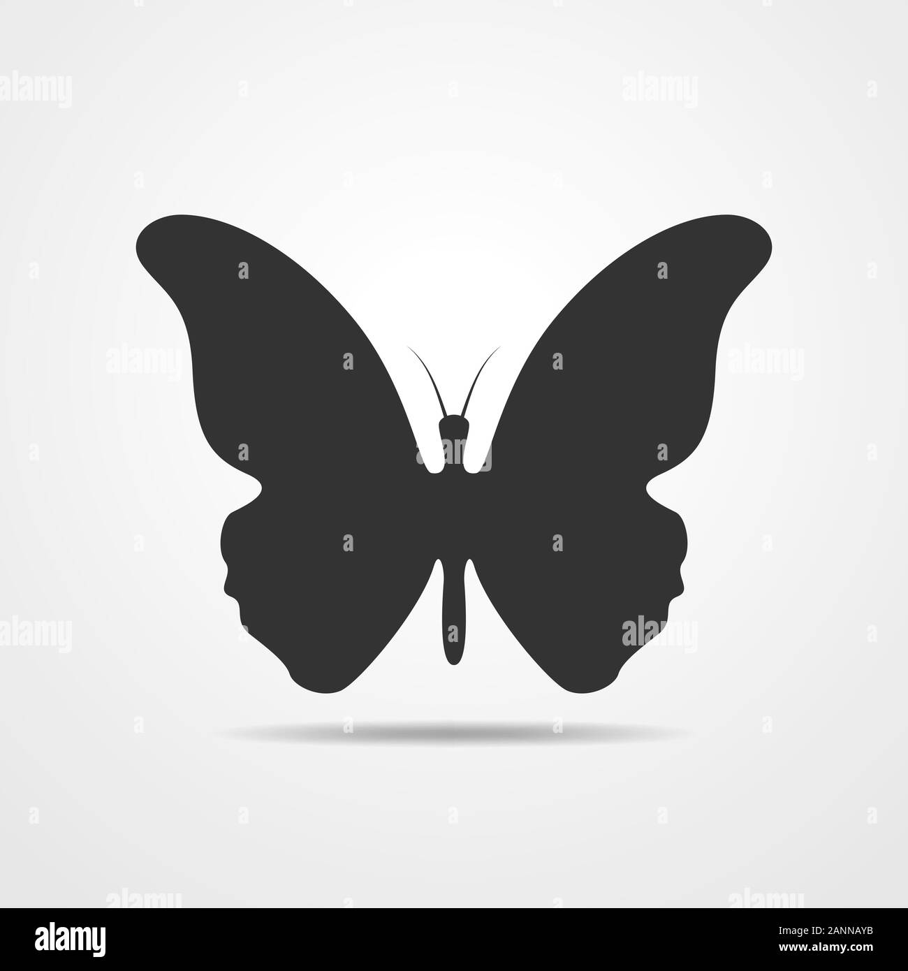 Schwarze Silhouette der Schmetterlinge auf einem weißen Hintergrund. Schmetterlinge icon-Vector Illustration. Stock Vektor