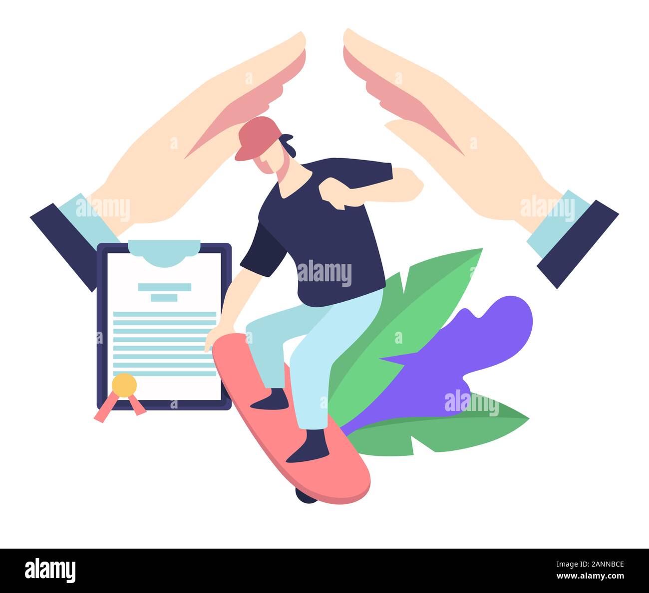 Verletzungen, Prävention, medical Lebensversicherung, Sicherheit und Gesundheitsversorgung Stock Vektor