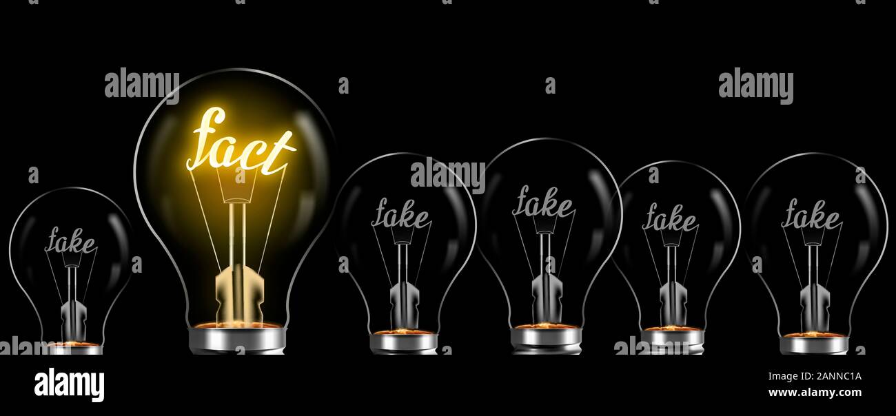 Fake und Fakt. post Wahrheit Konzept Stockfoto