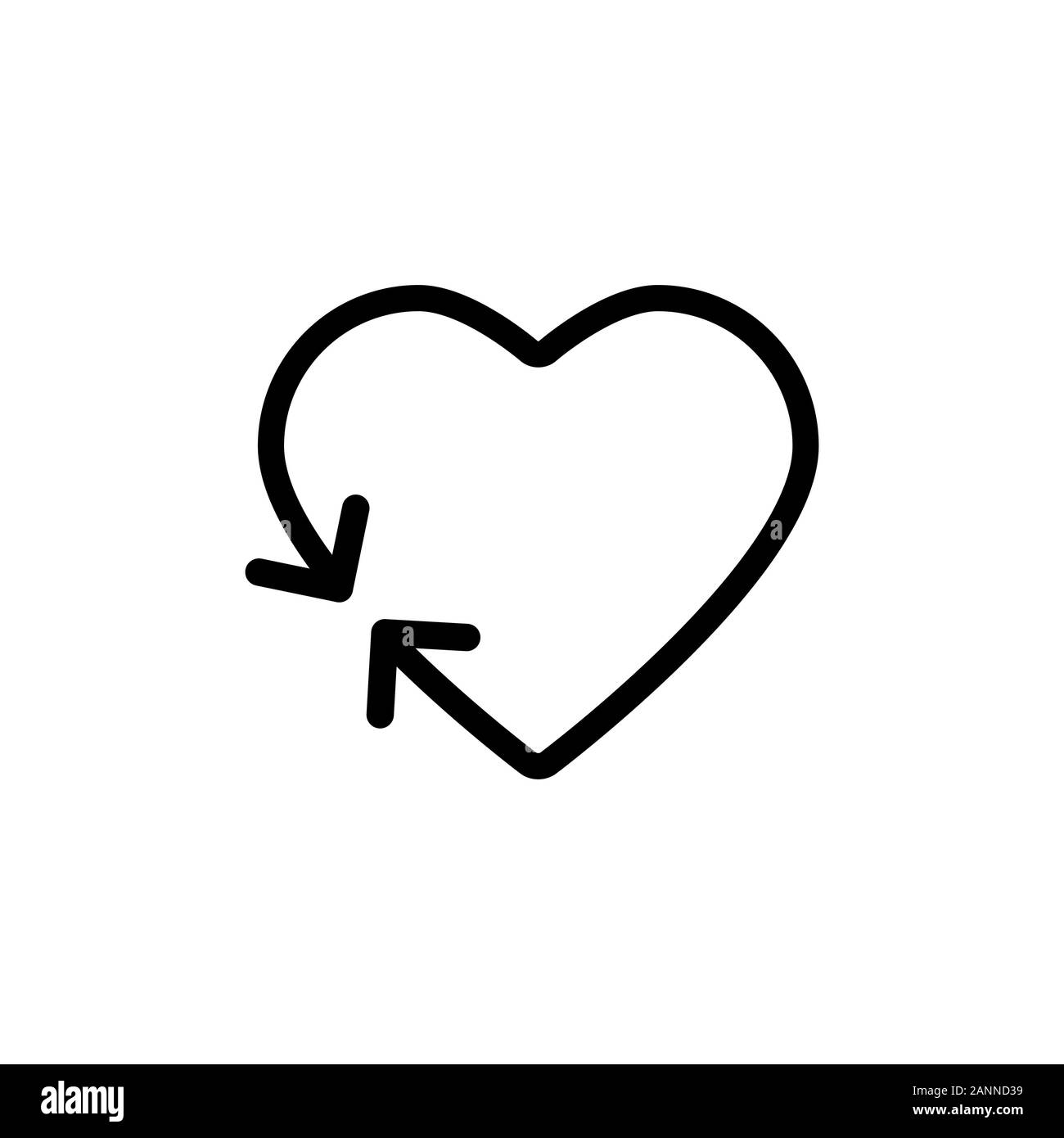 Logo Herz mit Pfeil Vektor-illustration, line style Icon bearbeitet werden. Eps 10. Stock Vektor