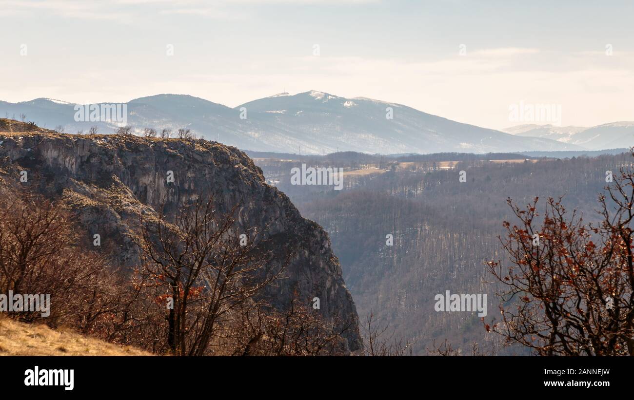 Der Val Rosandra, einem schönen Tal in der Nähe der Stadt Triest in ein Frühling Morgen Stockfoto