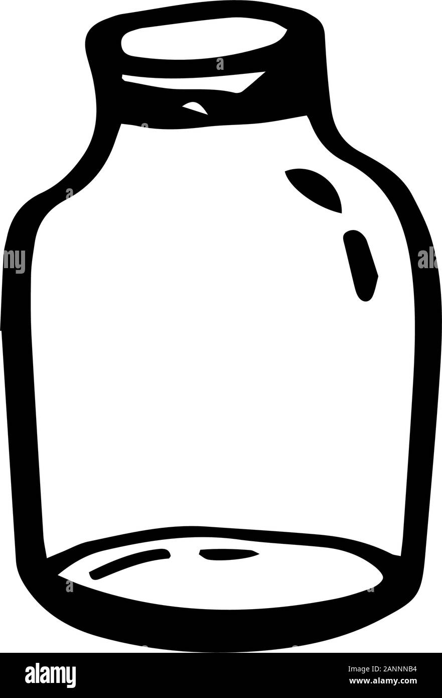 Eco Glas Behälter ökologie Konzept in doodle Stil auf weißem Hintergrund. Null Abfall. Verweigern aus Kunststoff. Vektor Kontur Abbildung. Sav Stock Vektor