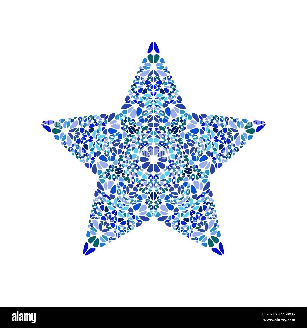 Abstrakte isoliert floral Mosaik ornament star Polygon - Dekorative bunte vektor design Element Stock Vektor